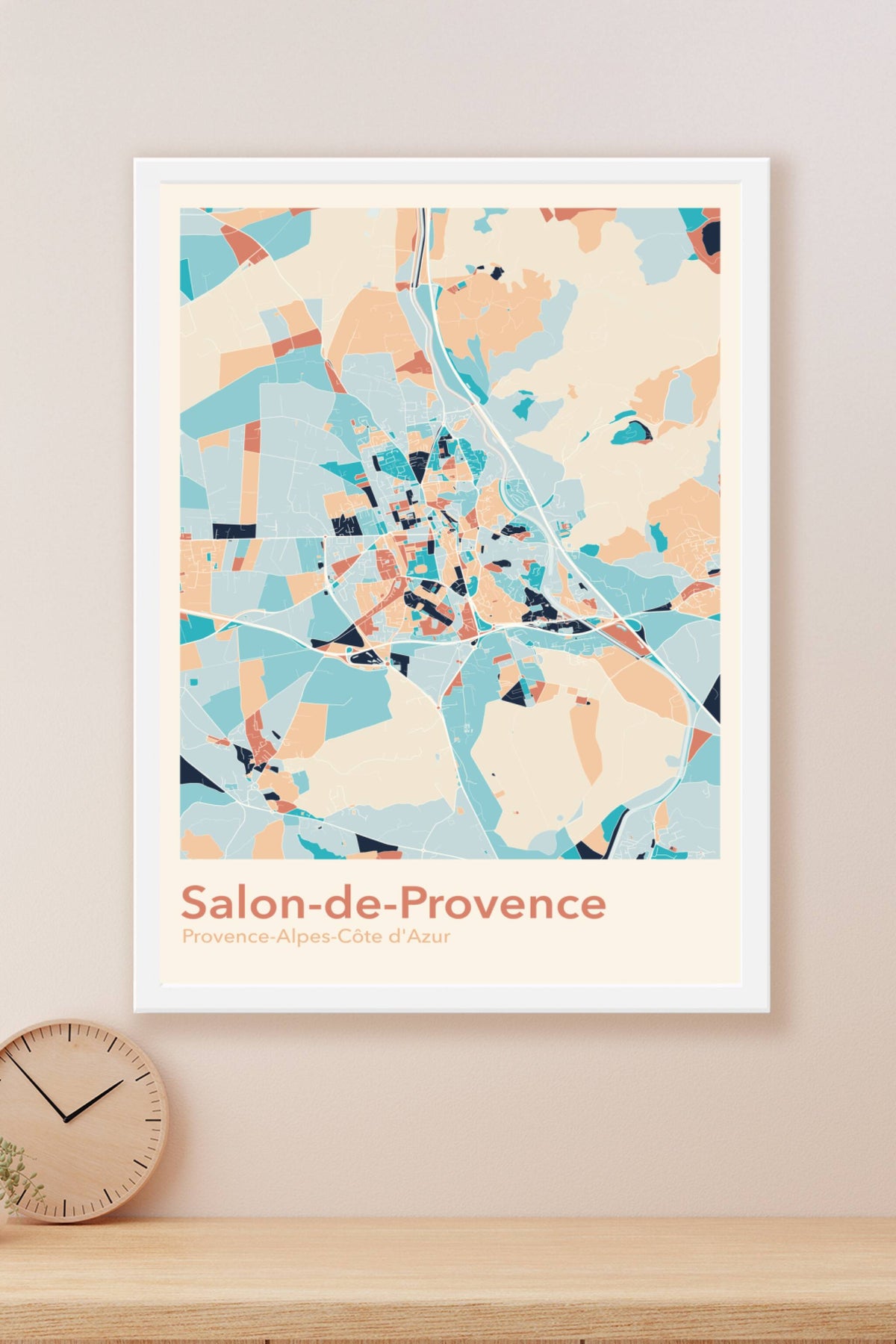 Plan de Salon-de-Provence coloré - Carte personnalisée