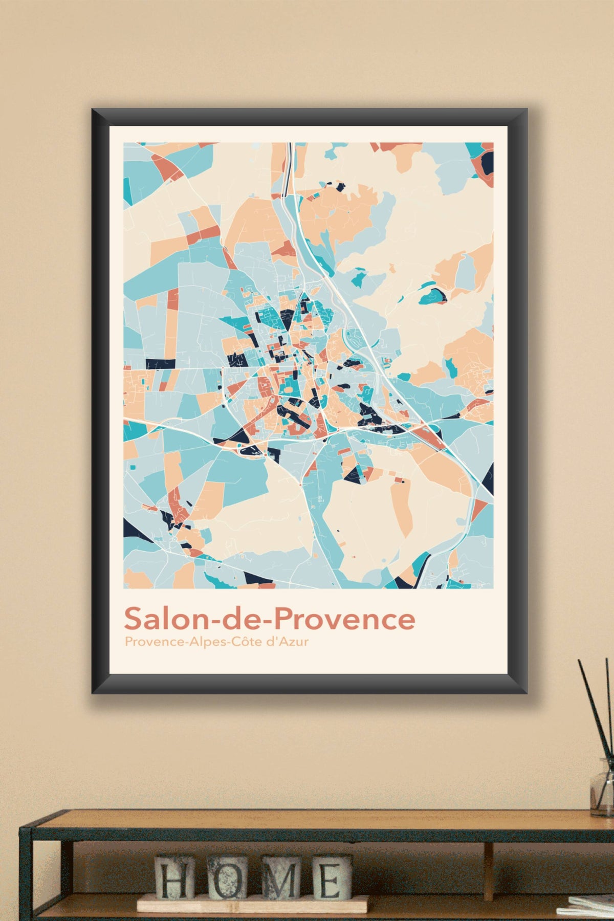 Plan de Salon-de-Provence coloré - Carte personnalisée