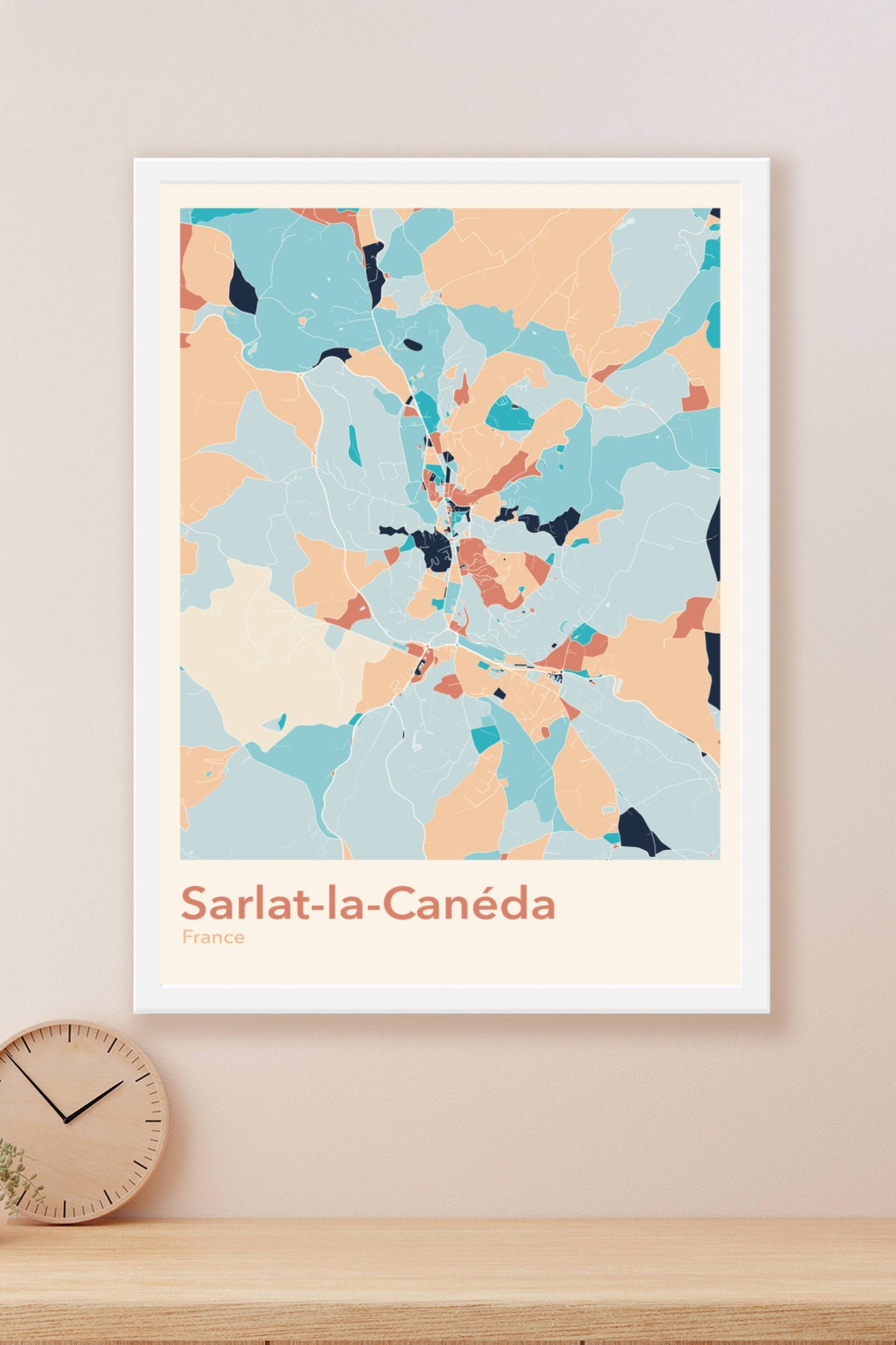 Plan de Sarlat-la-Canéda coloré - Carte personnalisée