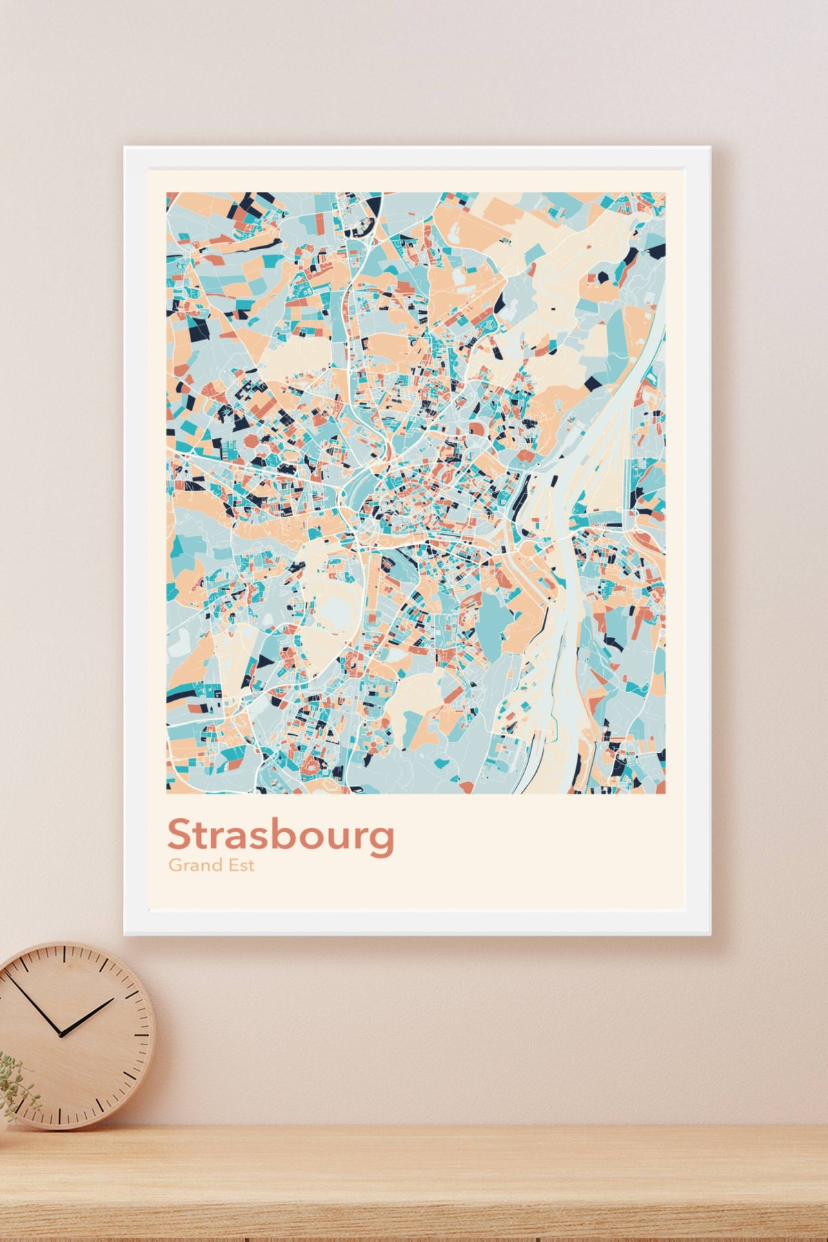 Plan de Strasbourg coloré - Carte personnalisée