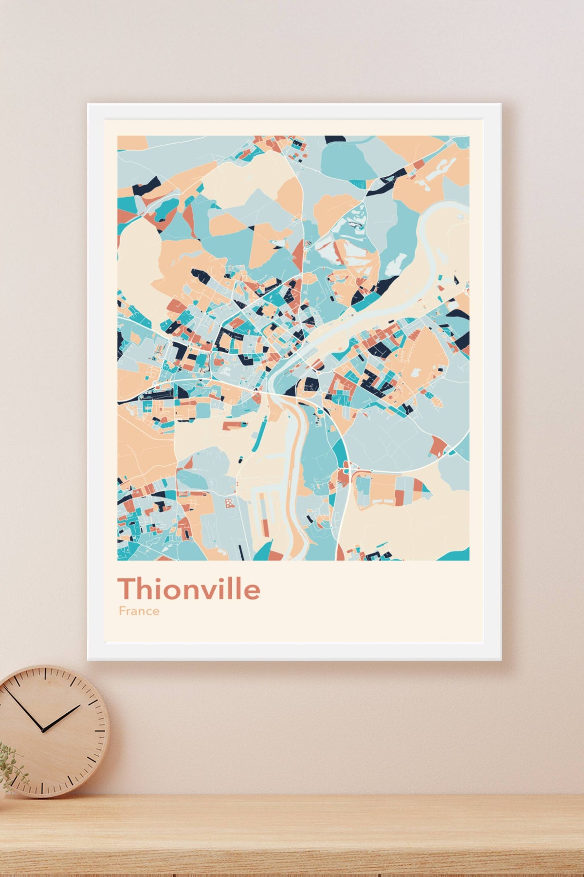 Plan de Thionville coloré - Carte personnalisée