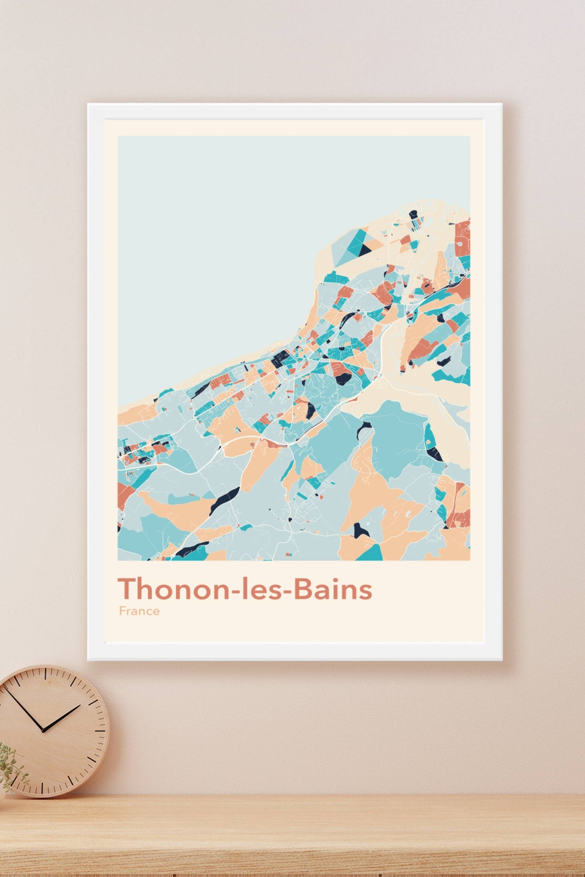 Plan de Thonon-les-Bains coloré - Carte personnalisée