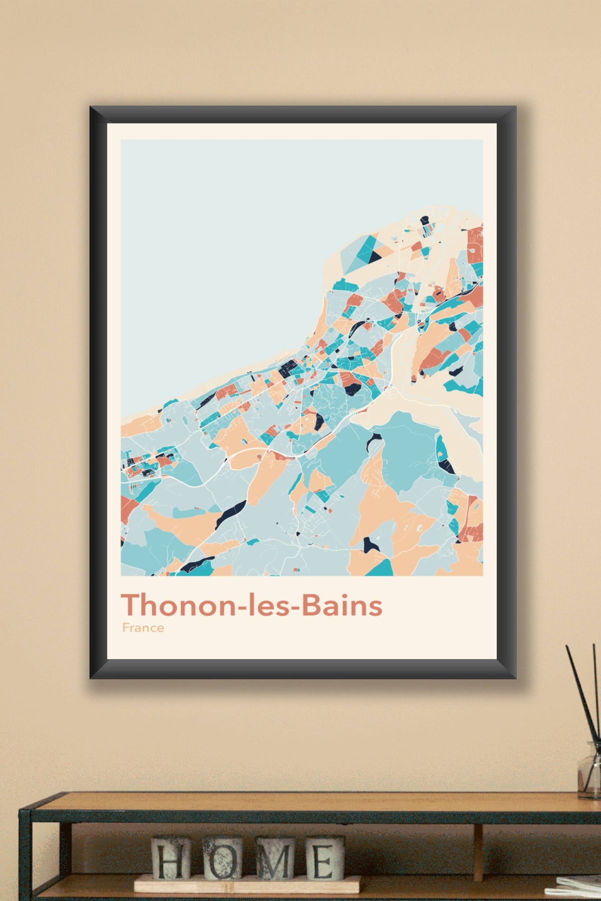 Plan de Thonon-les-Bains coloré - Carte personnalisée