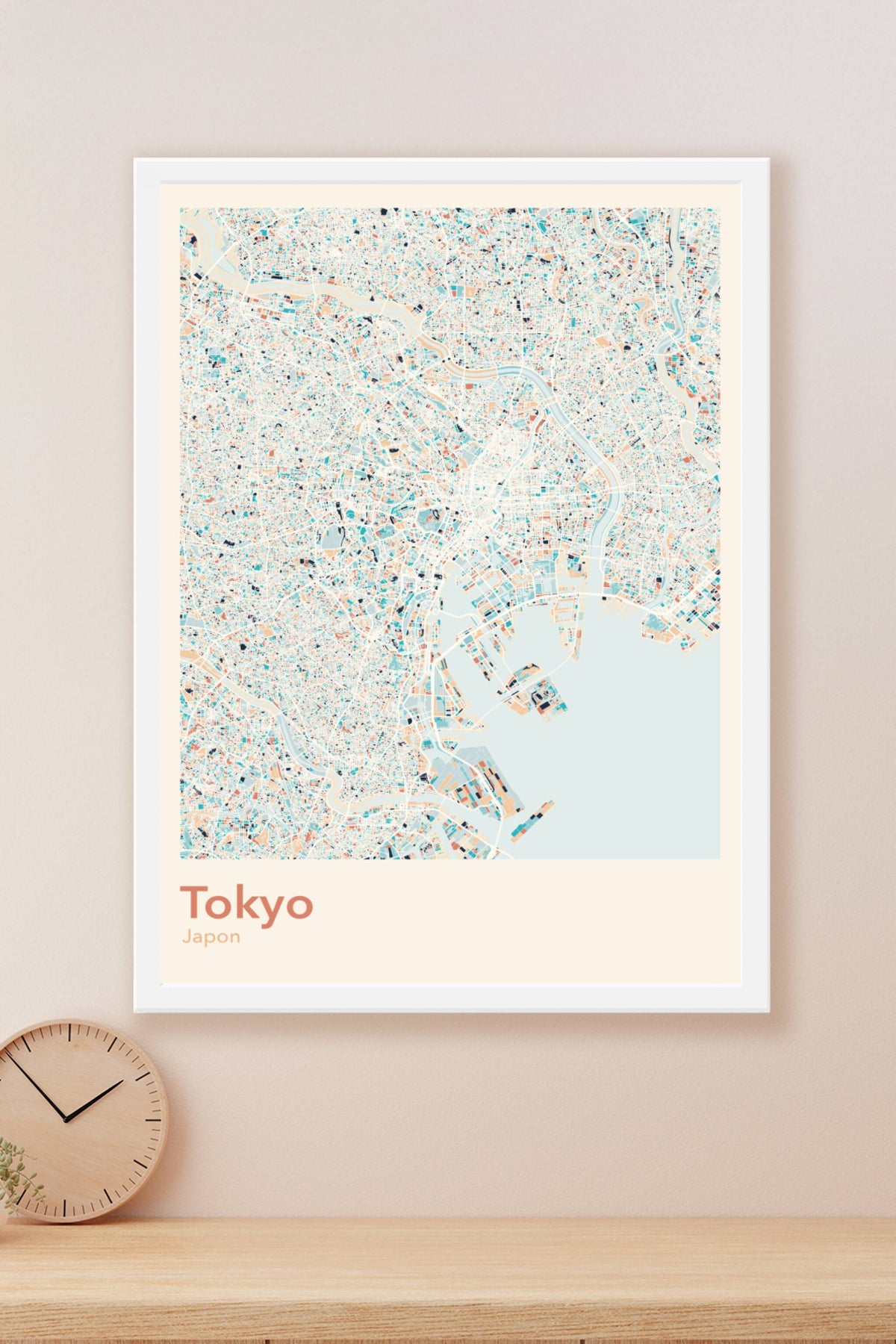 Plan de Tokyo coloré - Carte personnalisée