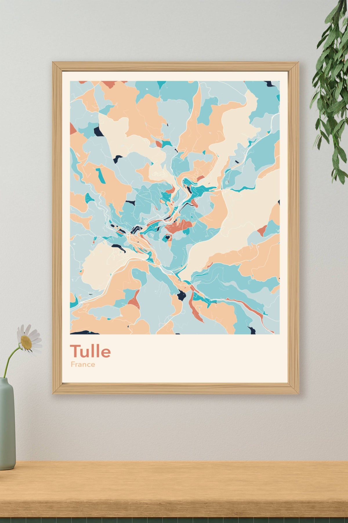 Plan de Tulle coloré - Carte personnalisée