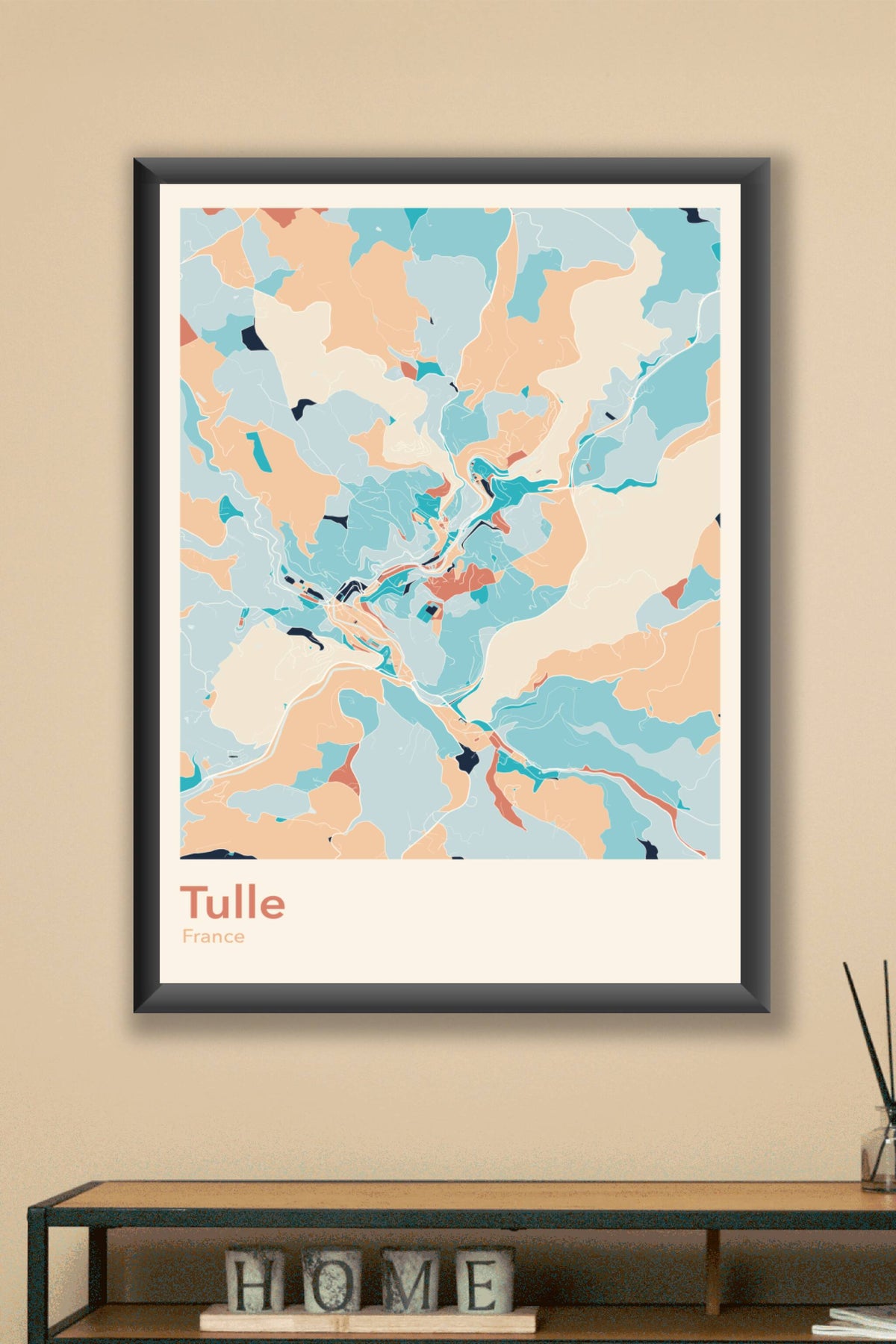 Plan de Tulle coloré - Carte personnalisée