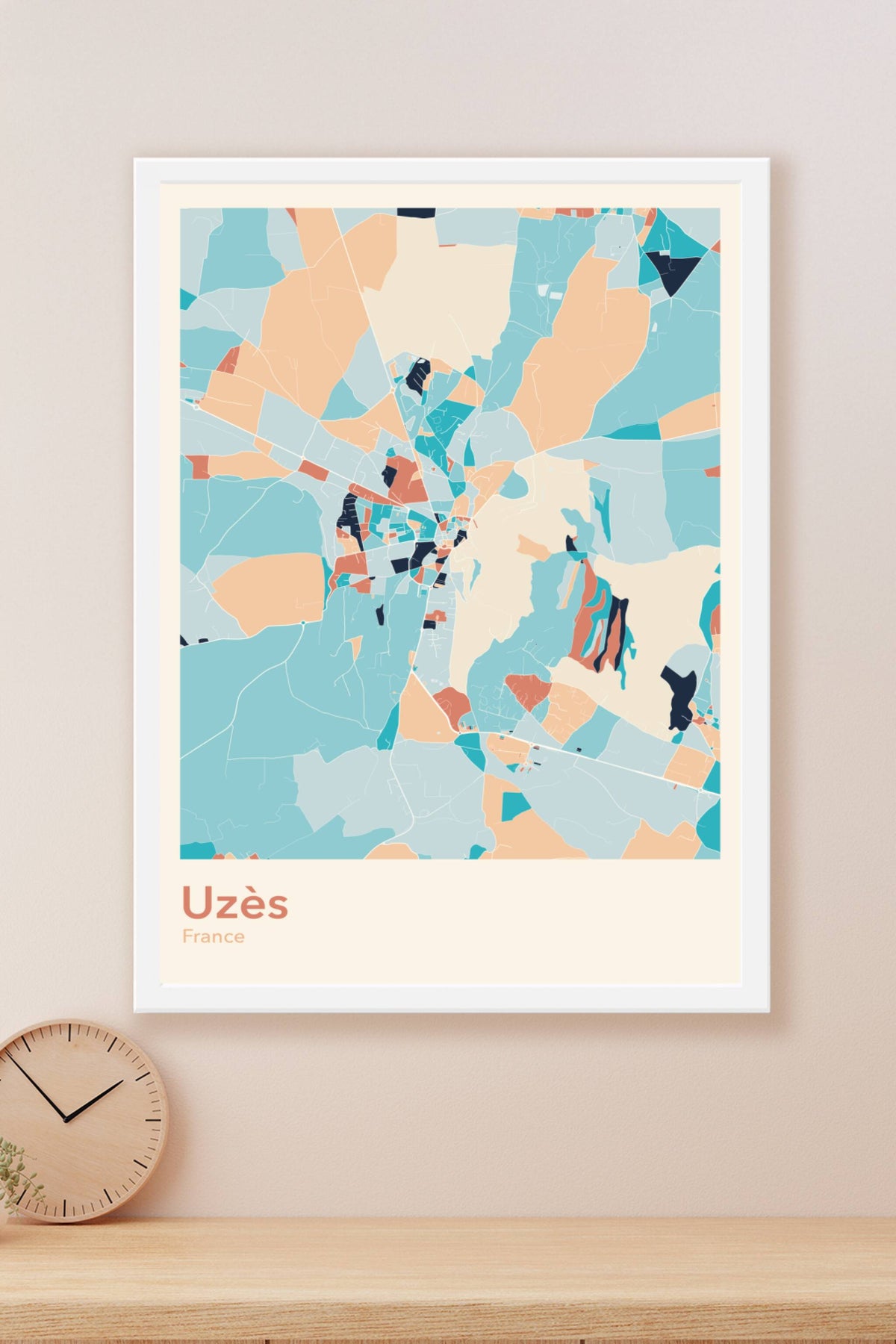 Plan d'Uzès coloré - Carte personnalisée