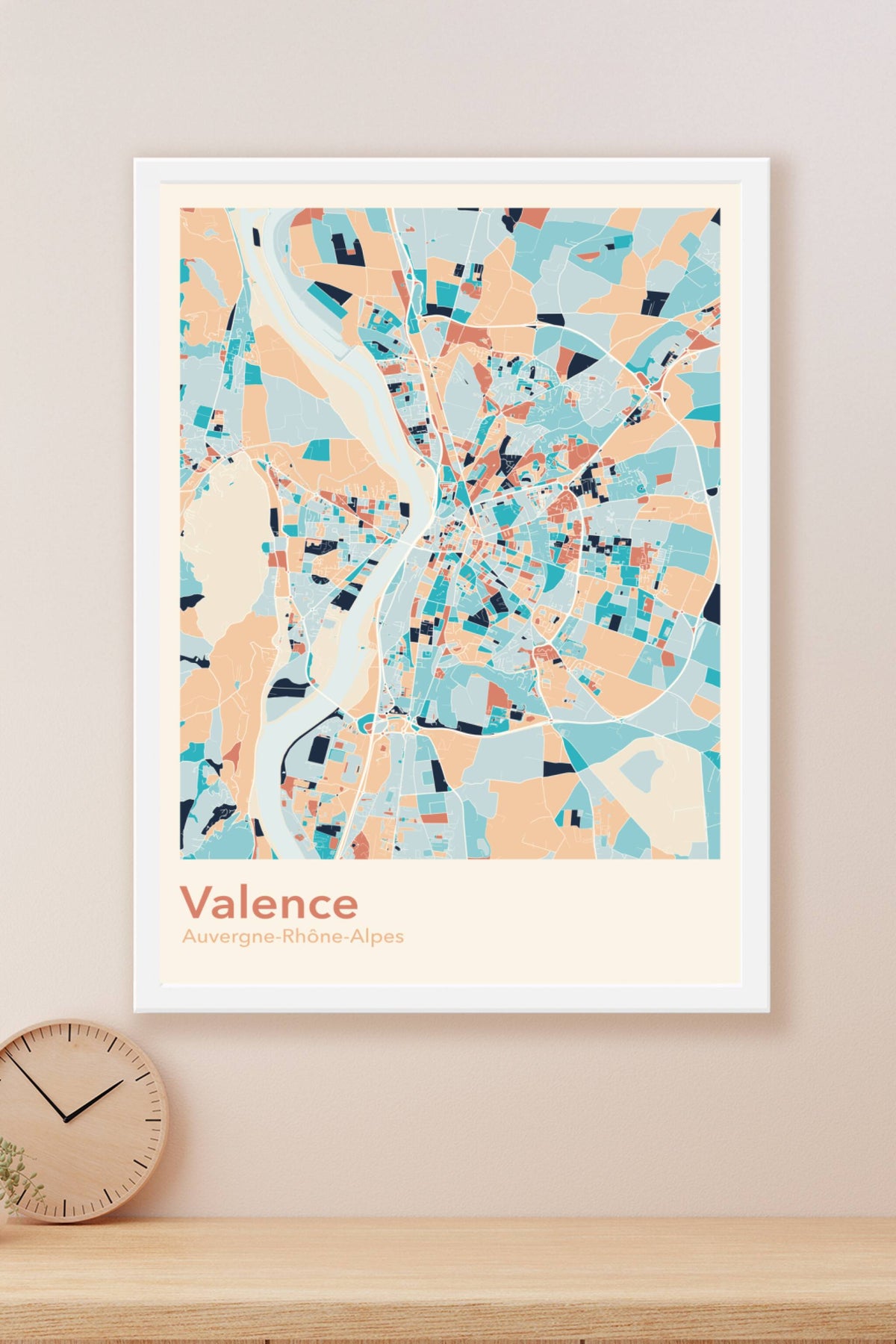 Plan de Valence coloré - Carte personnalisée