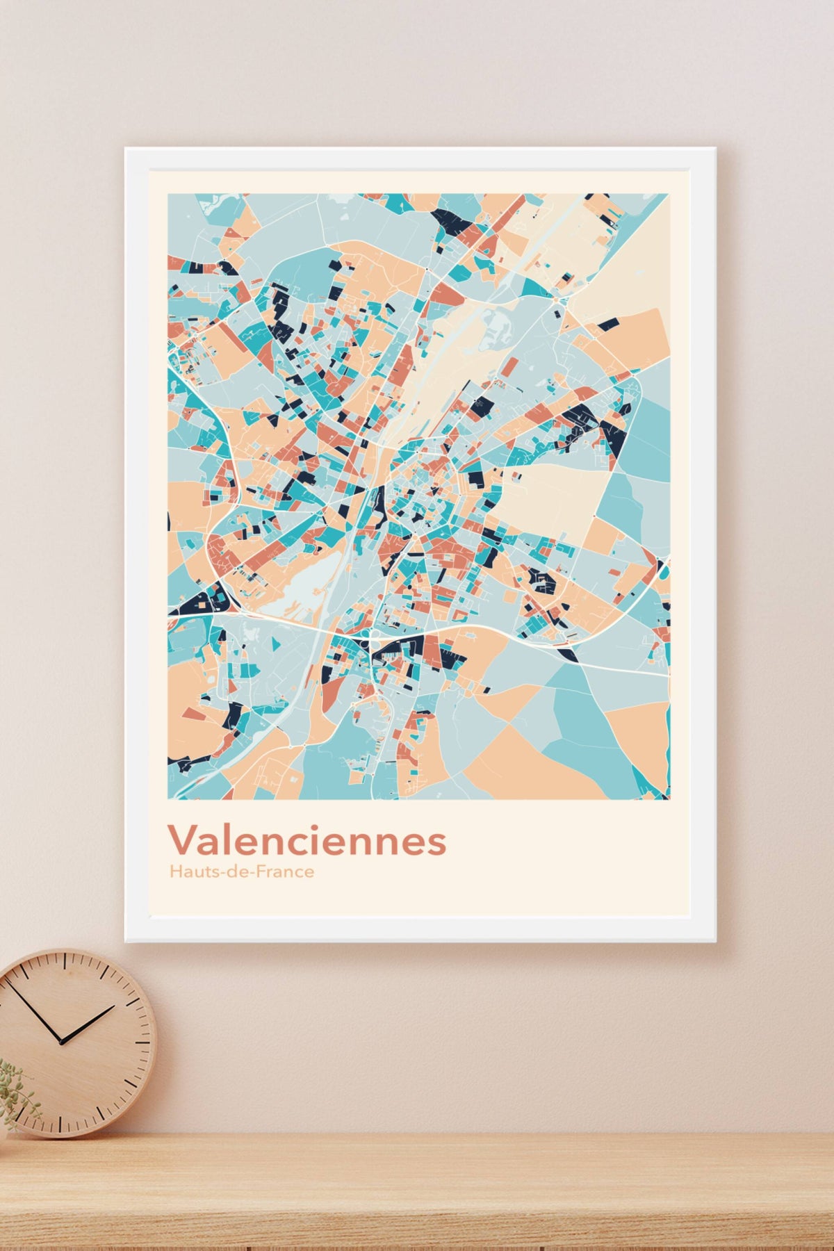 Plan de Valenciennes coloré - Carte personnalisée