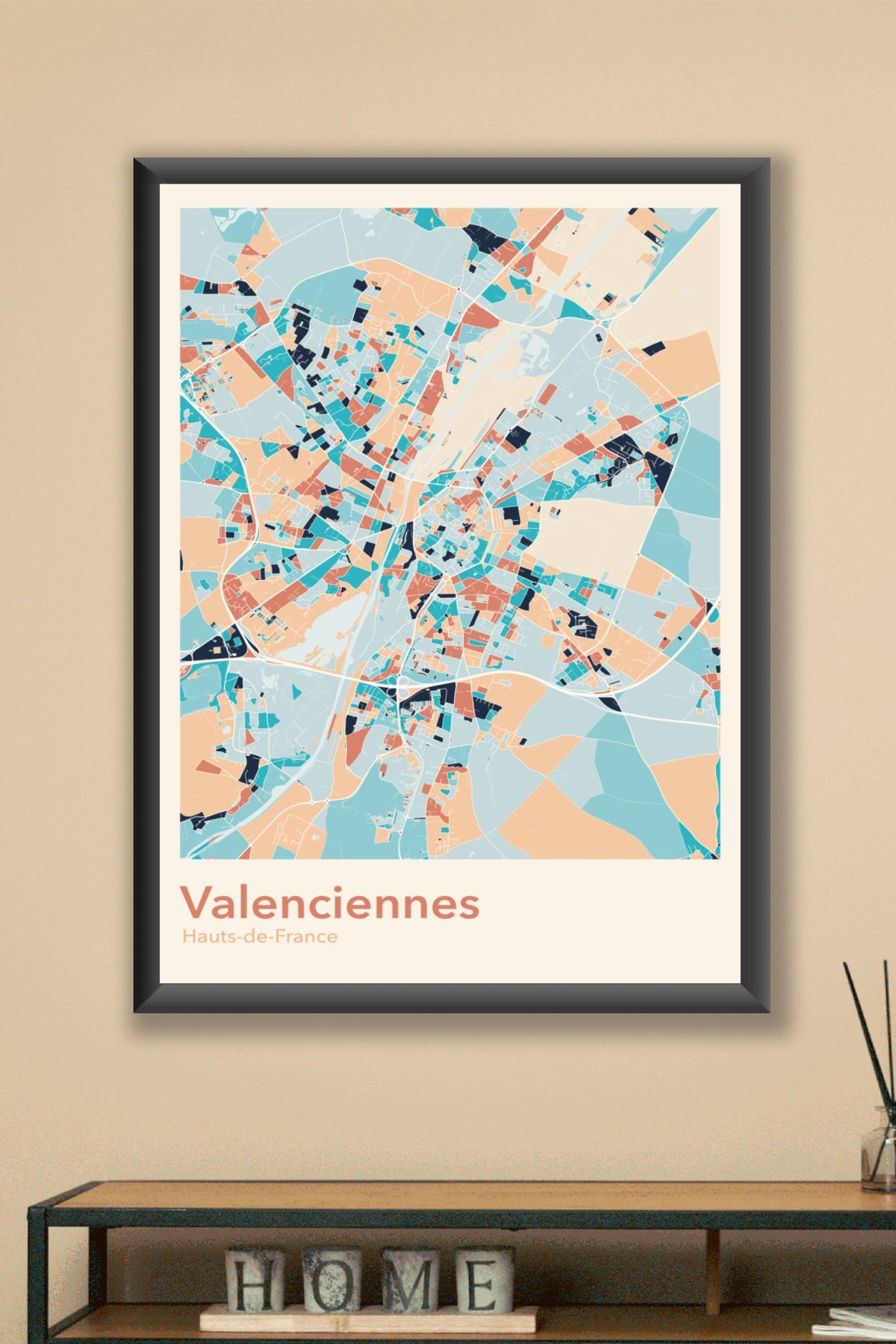 Plan de Valenciennes coloré - Carte personnalisée