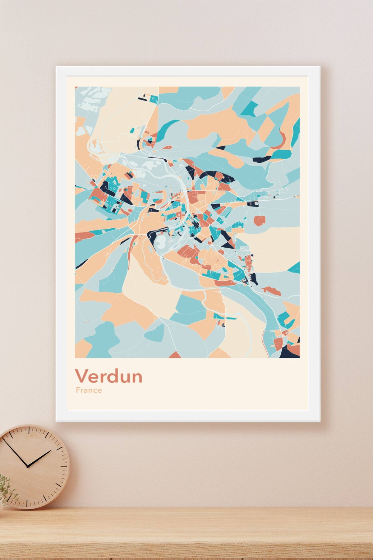 Plan de Verdun coloré - Carte personnalisée