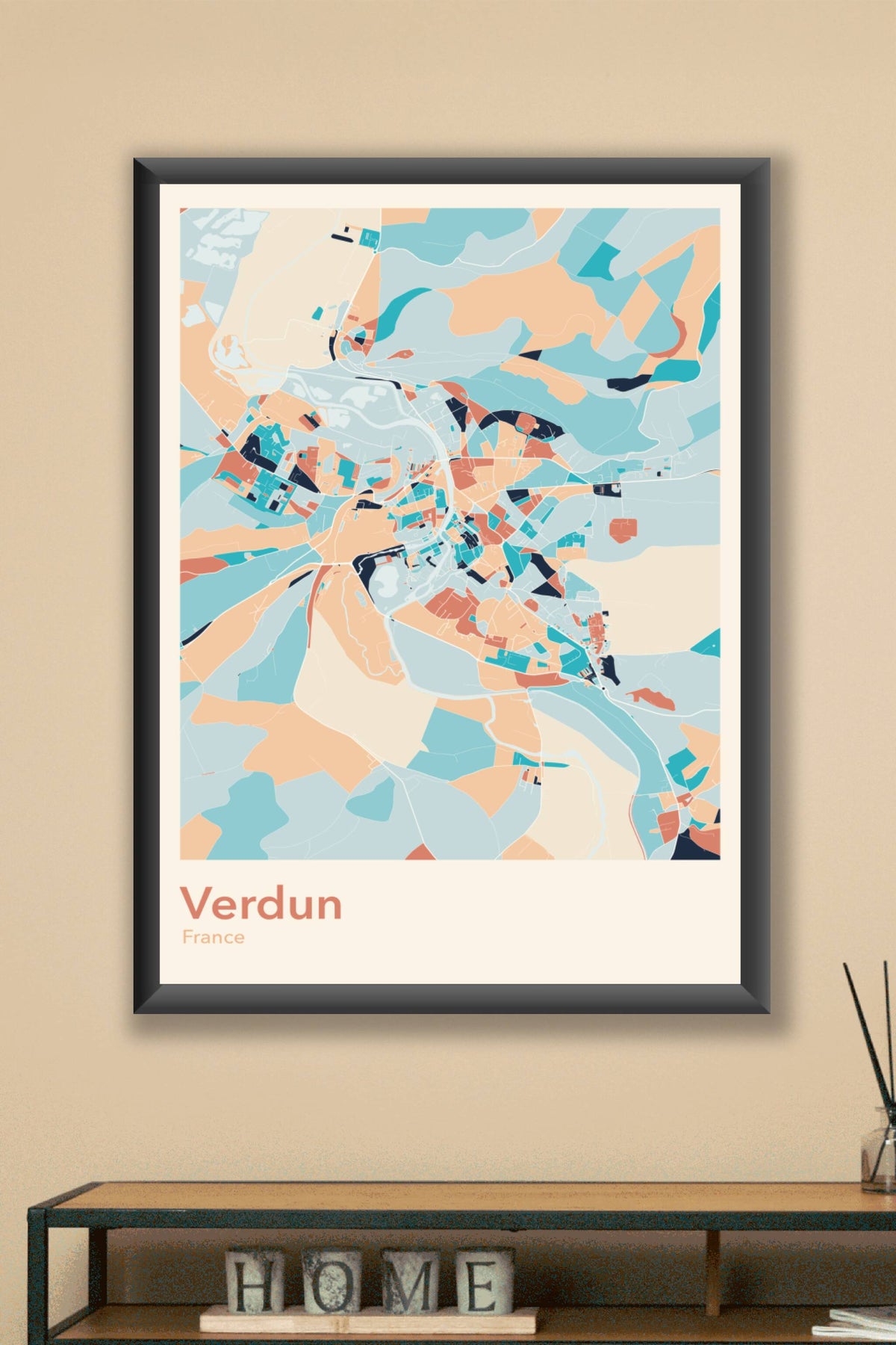 Plan de Verdun coloré - Carte personnalisée