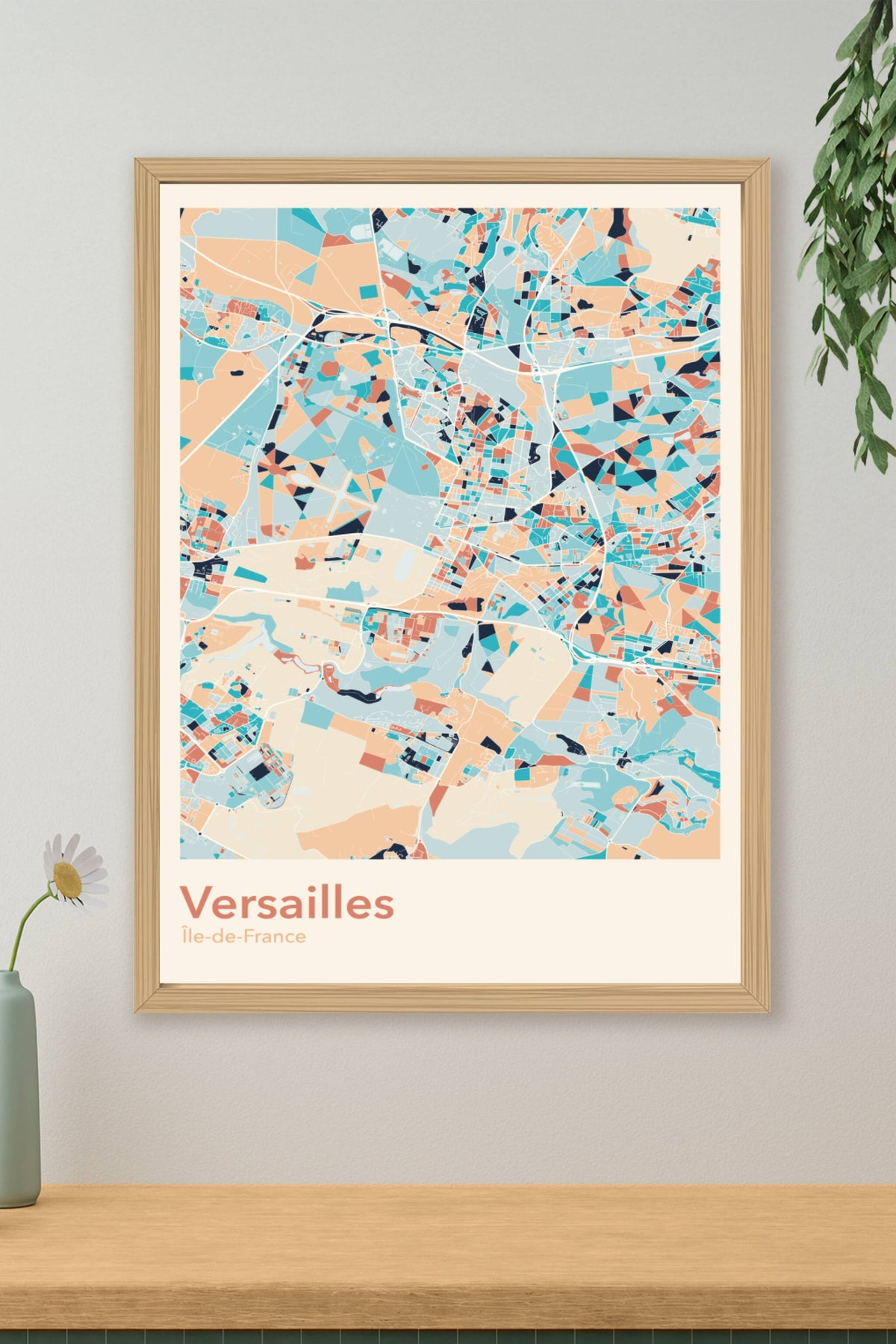 Plan de Versailles coloré - Carte personnalisée