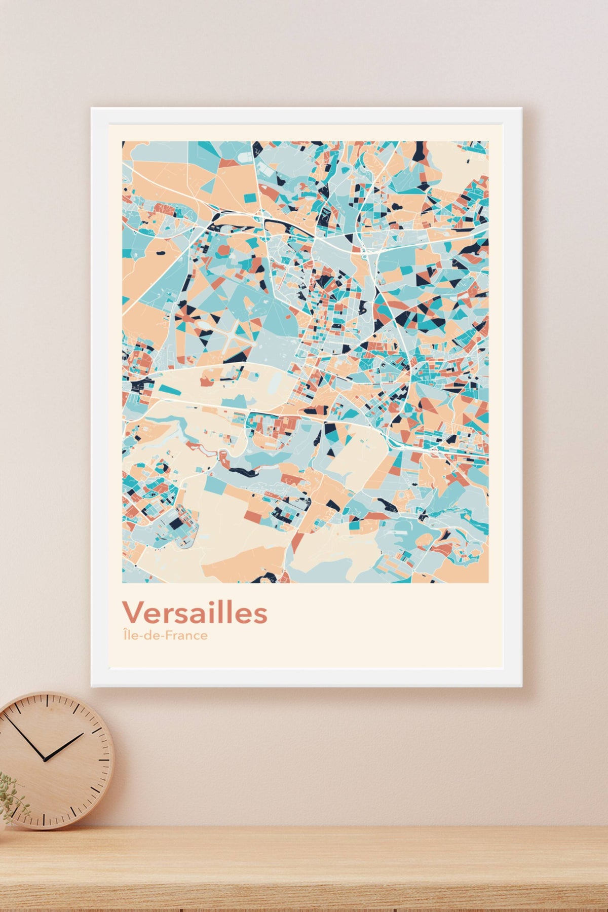 Plan de Versailles coloré - Carte personnalisée