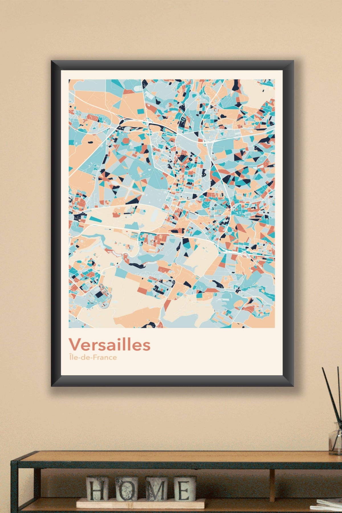 Plan de Versailles coloré - Carte personnalisée