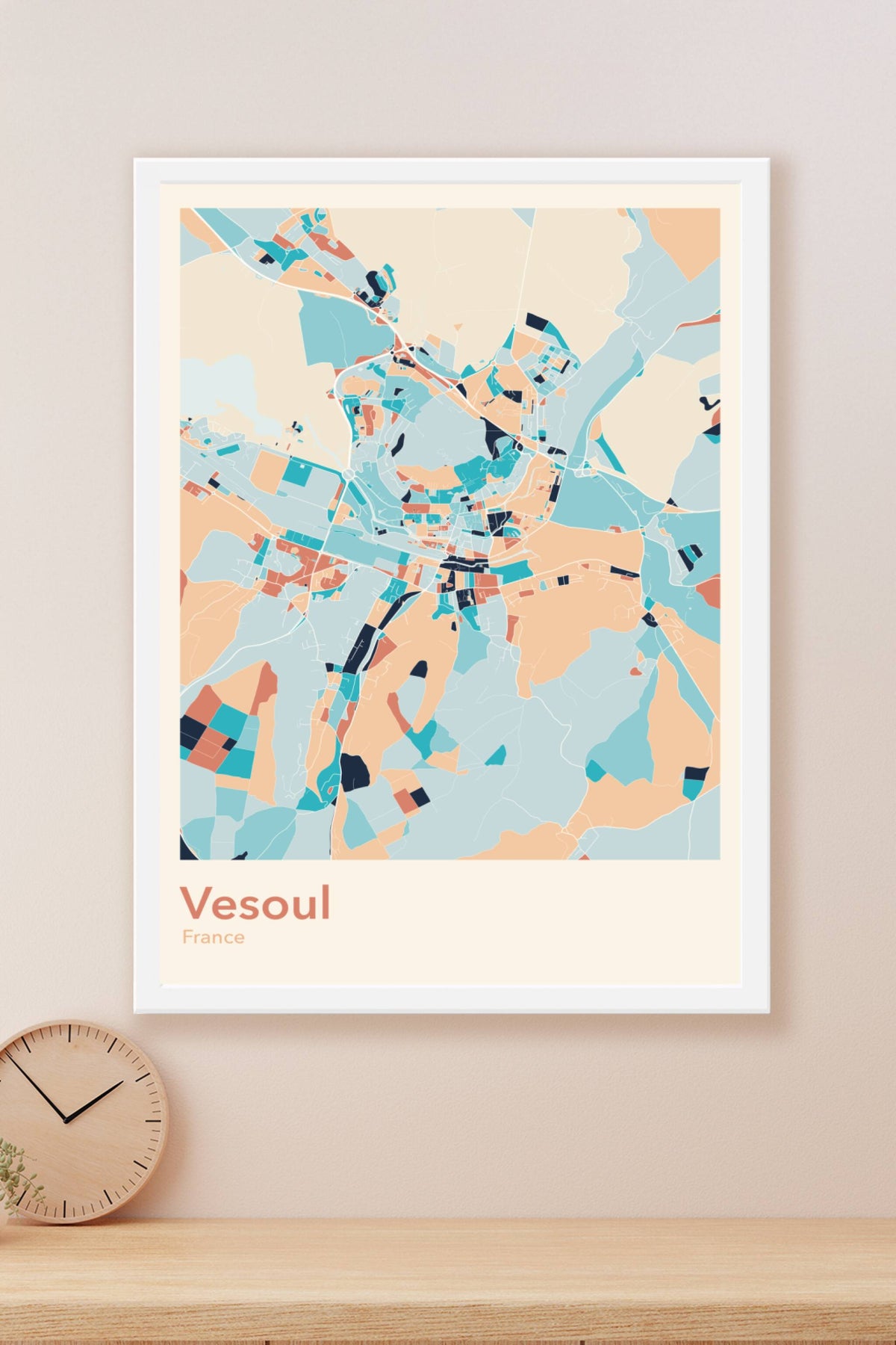Plan de Vesoul coloré - Carte personnalisée