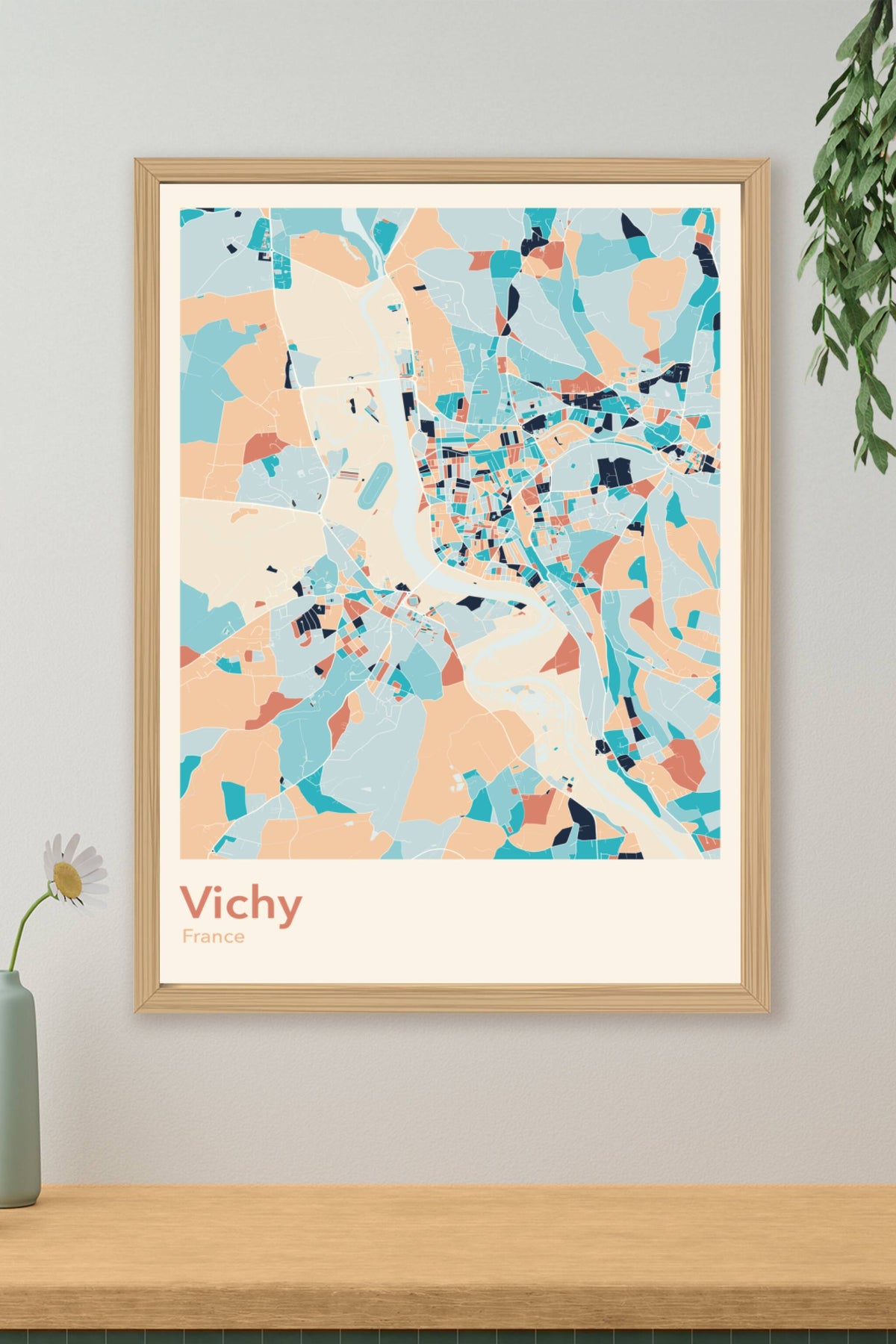 Plan de Vichy coloré - Carte personnalisée