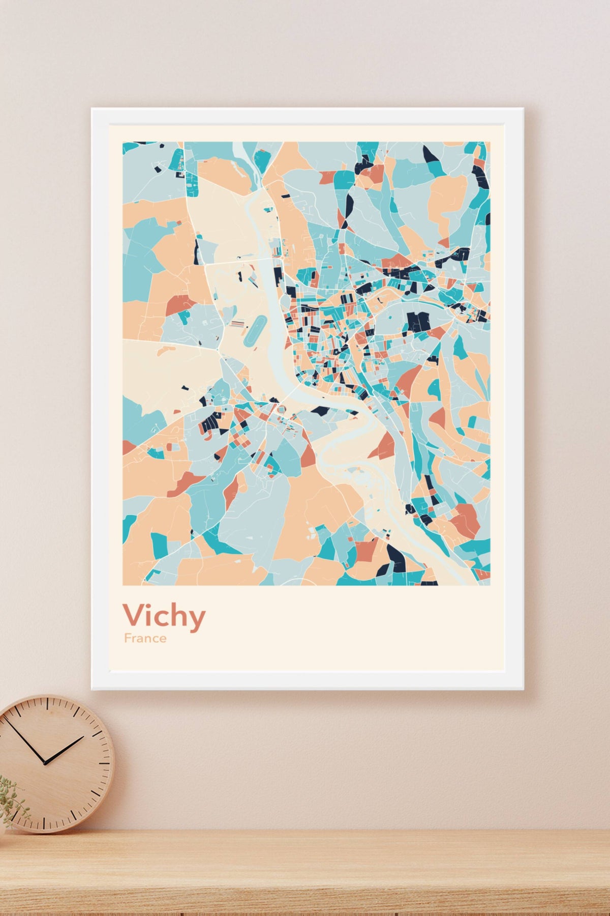 Plan de Vichy coloré - Carte personnalisée