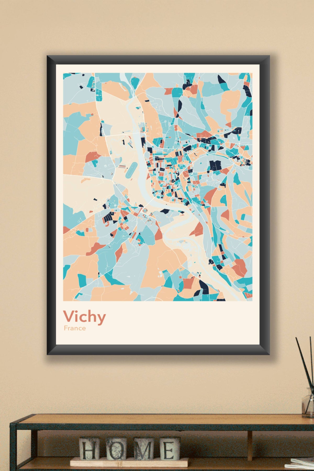 Plan de Vichy coloré - Carte personnalisée