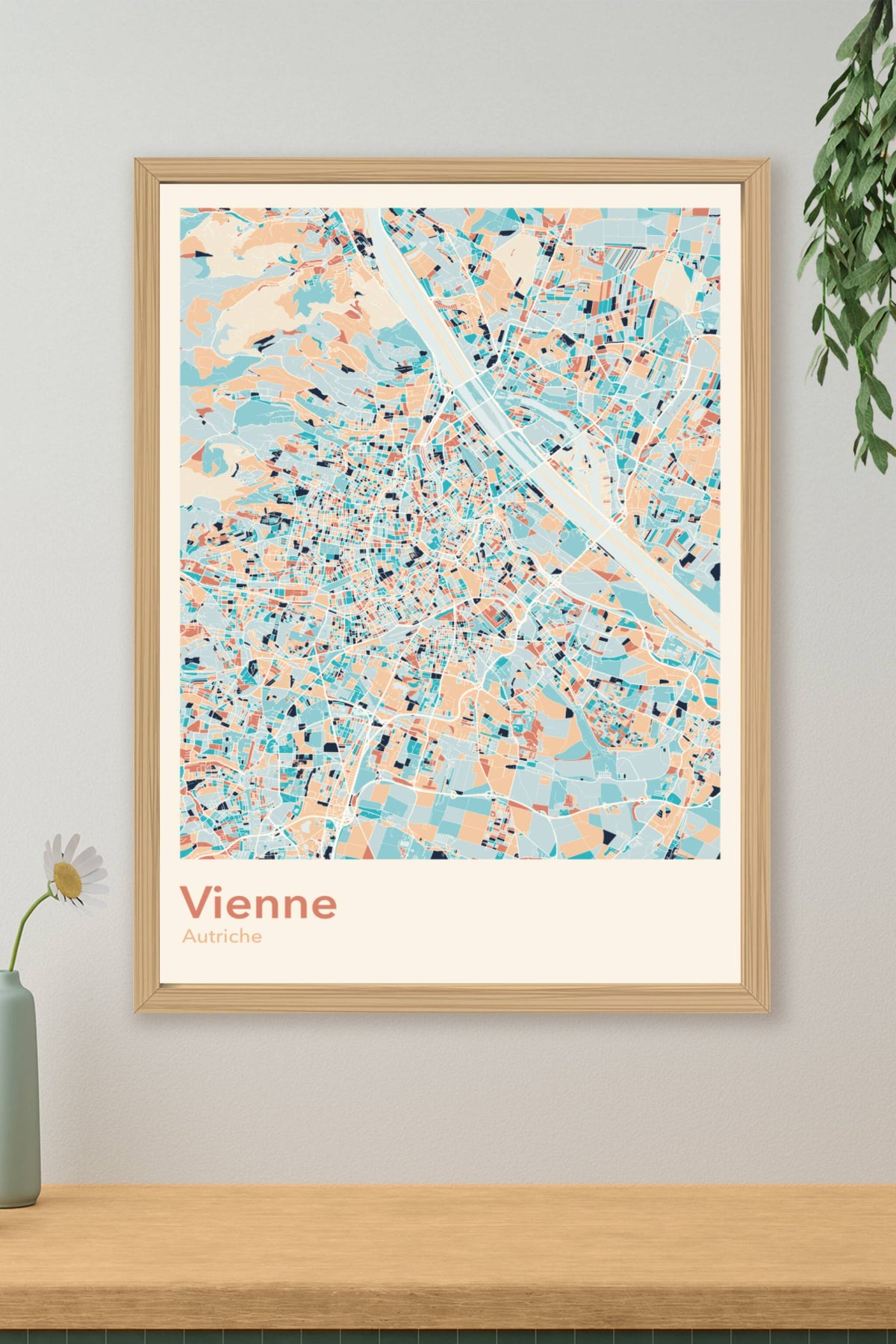 Plan de Vienne coloré - Carte personnalisée
