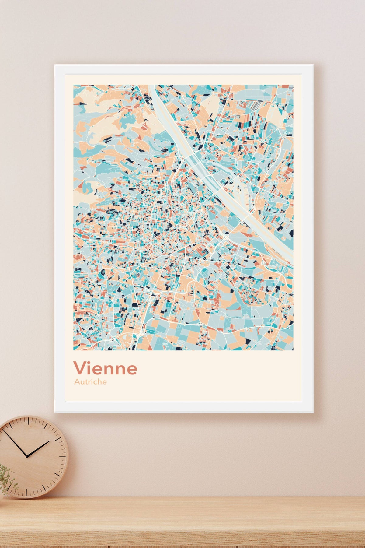Plan de Vienne coloré - Carte personnalisée