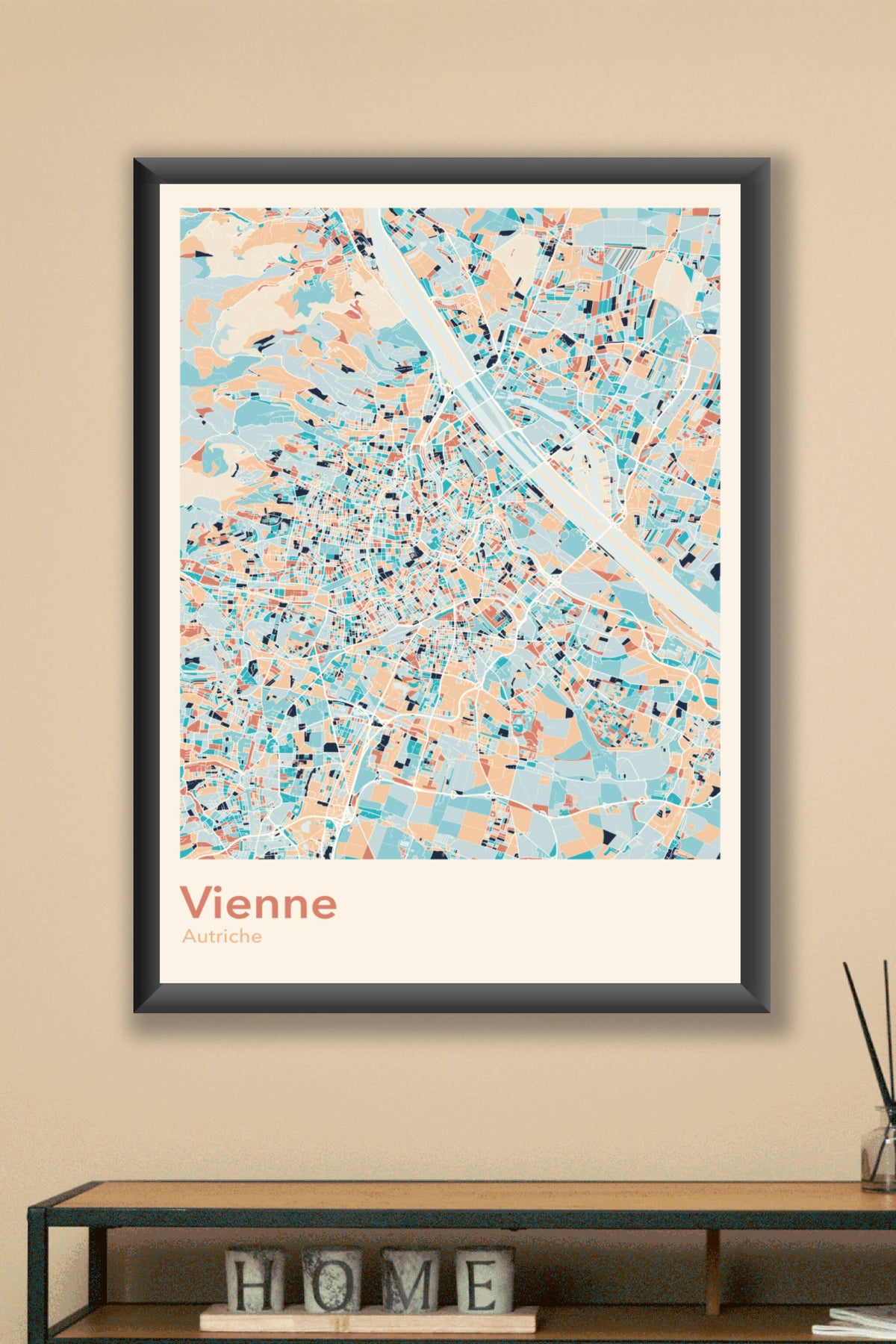 Plan de Vienne coloré - Carte personnalisée
