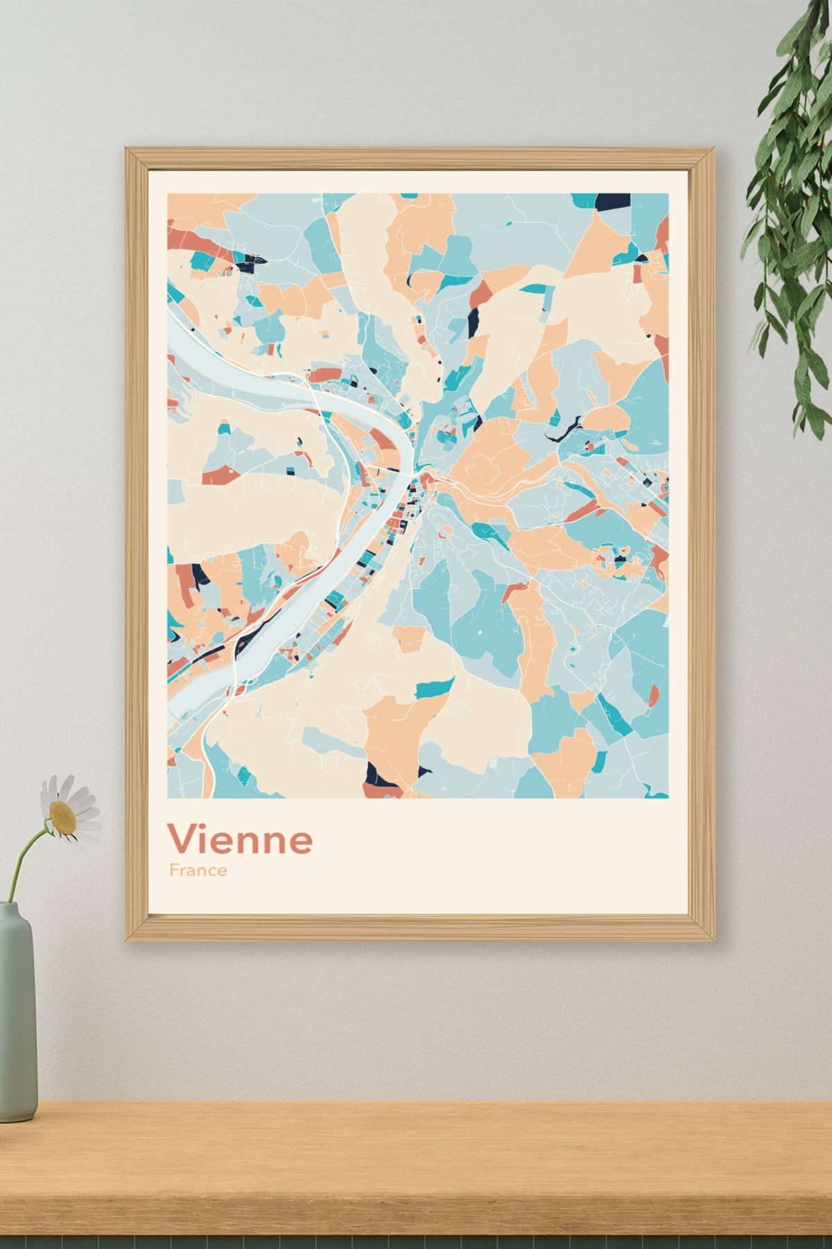 Plan de Vienne coloré - Carte personnalisée