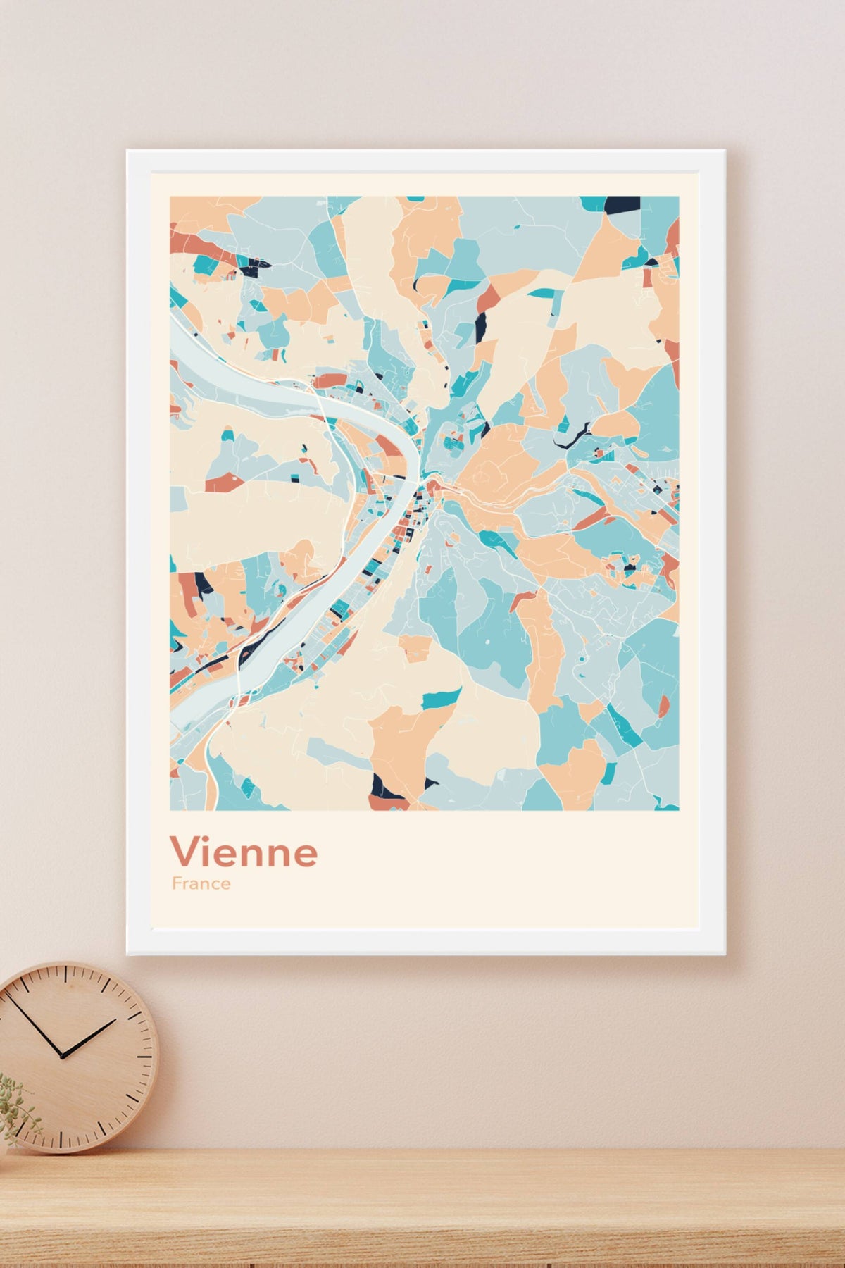 Plan de Vienne coloré - Carte personnalisée