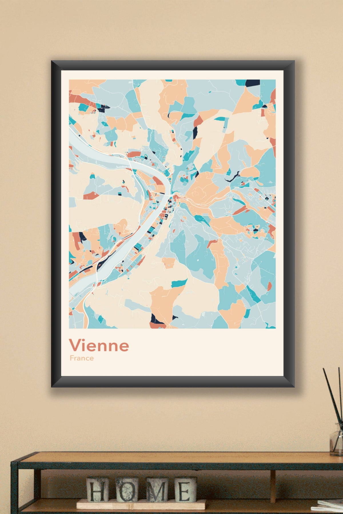 Plan de Vienne coloré - Carte personnalisée