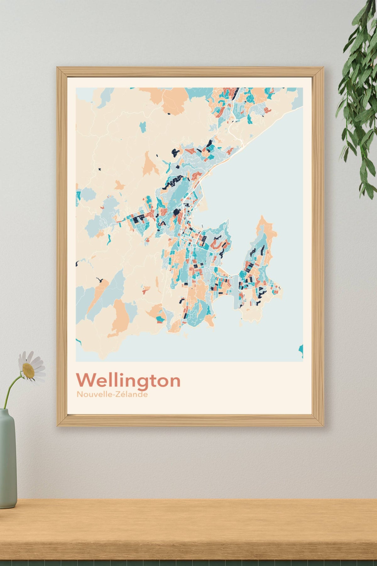 Plan de Wellington coloré - Carte personnalisée
