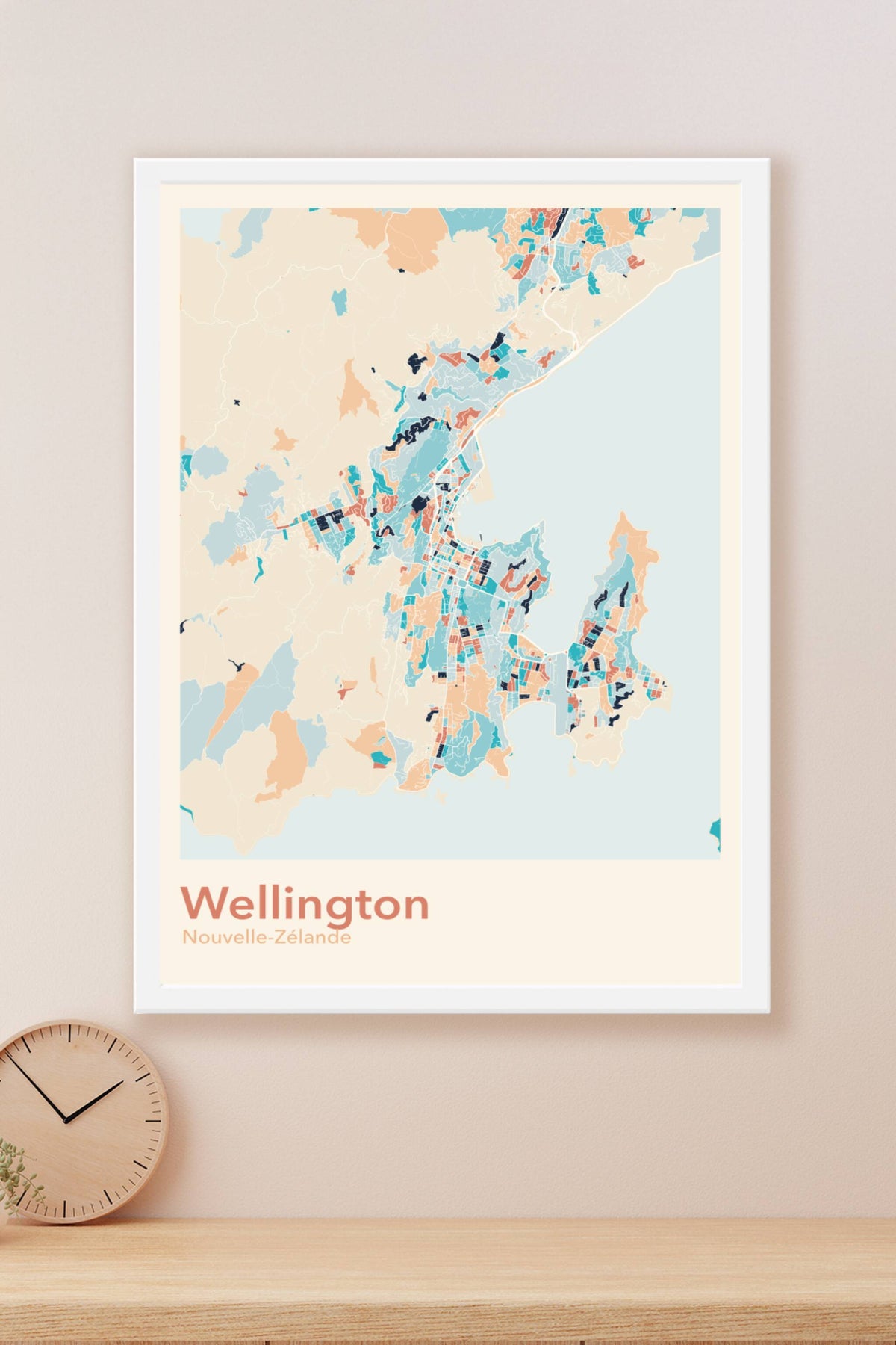 Plan de Wellington coloré - Carte personnalisée