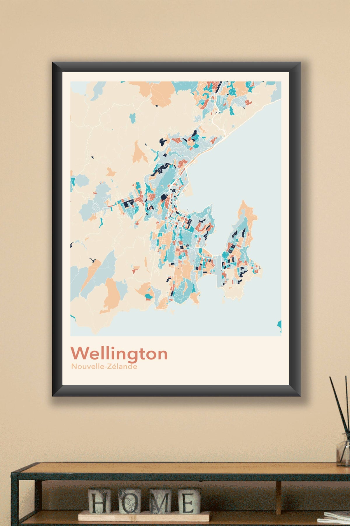 Plan de Wellington coloré - Carte personnalisée