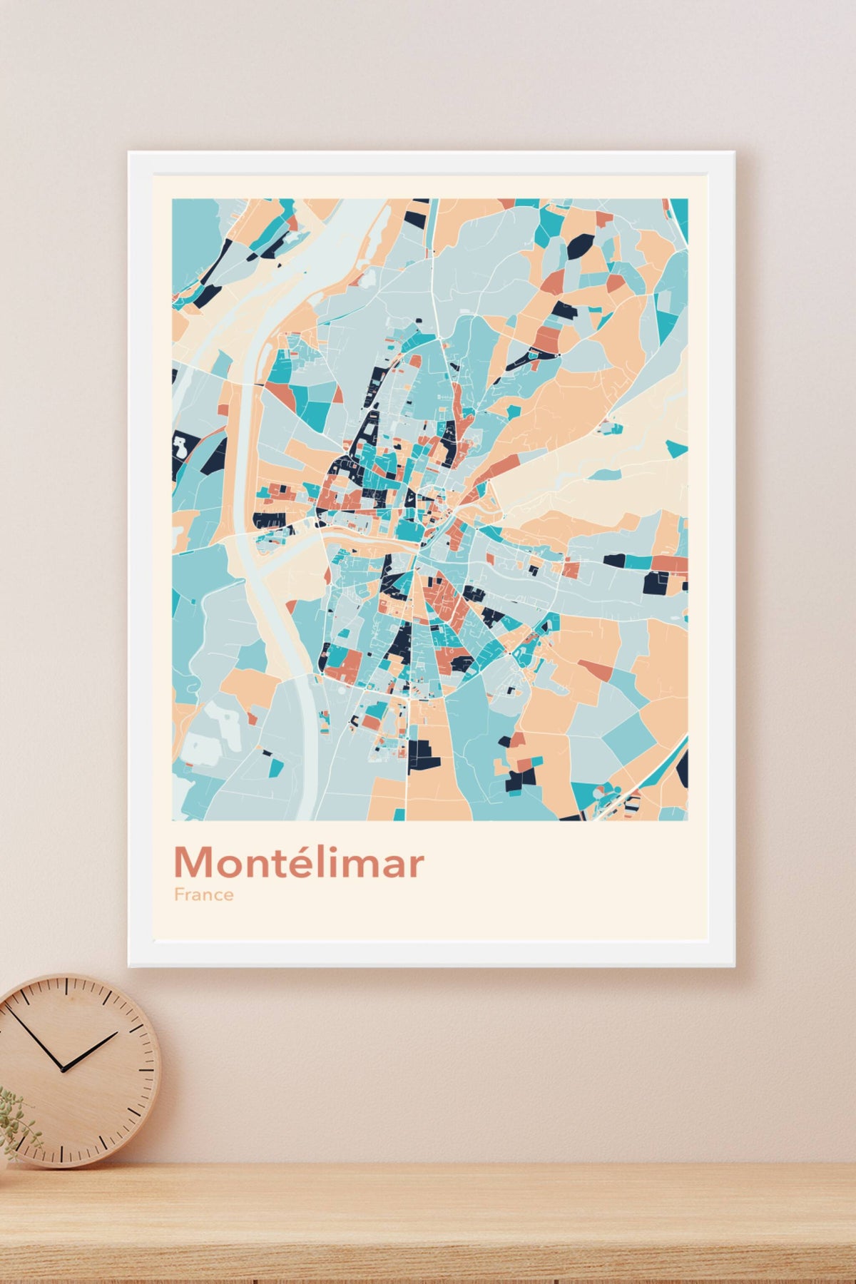 Plan de Montélimar coloré - Carte personnalisée