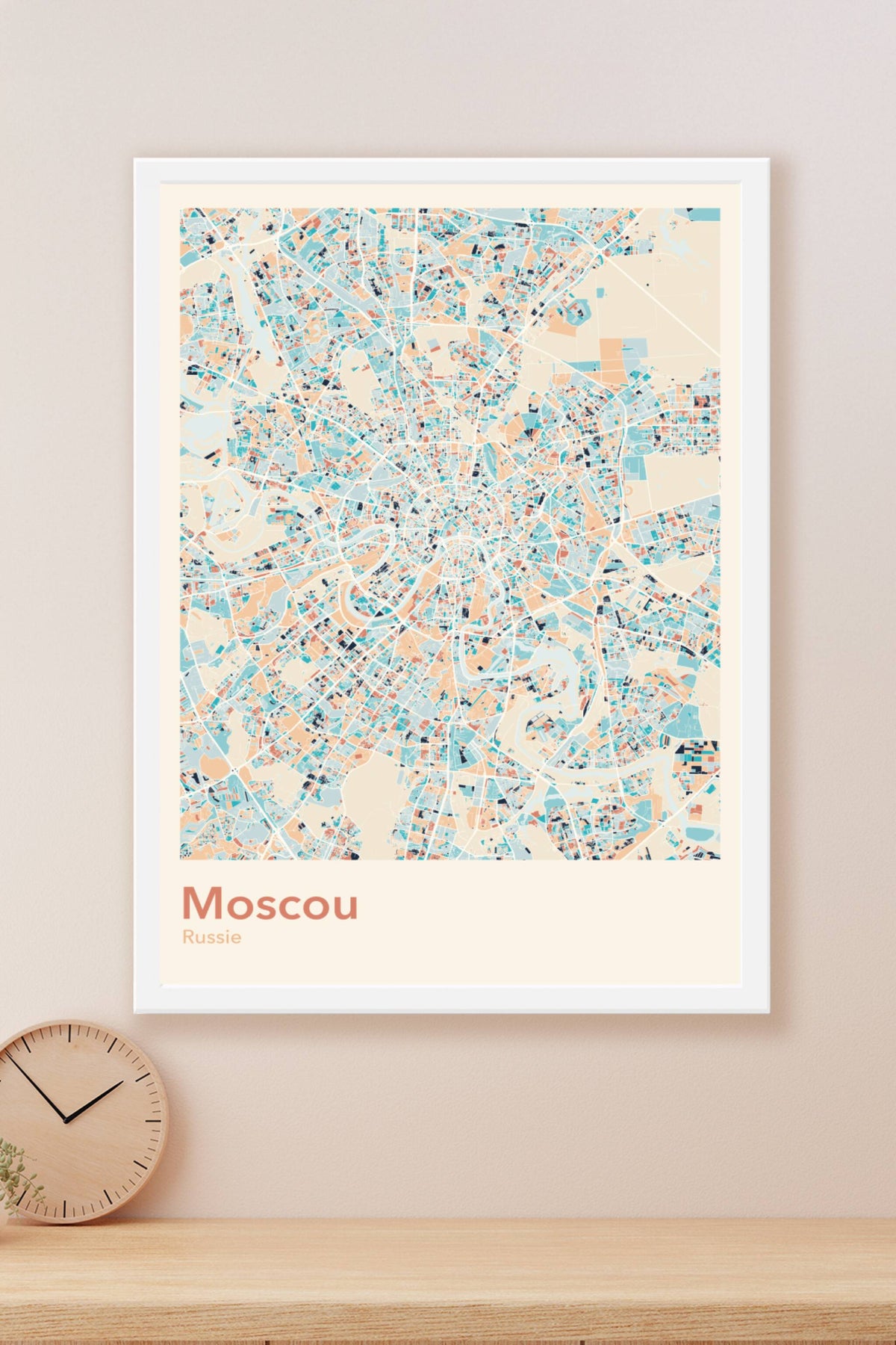 Plan de Moscou coloré - Carte personnalisée