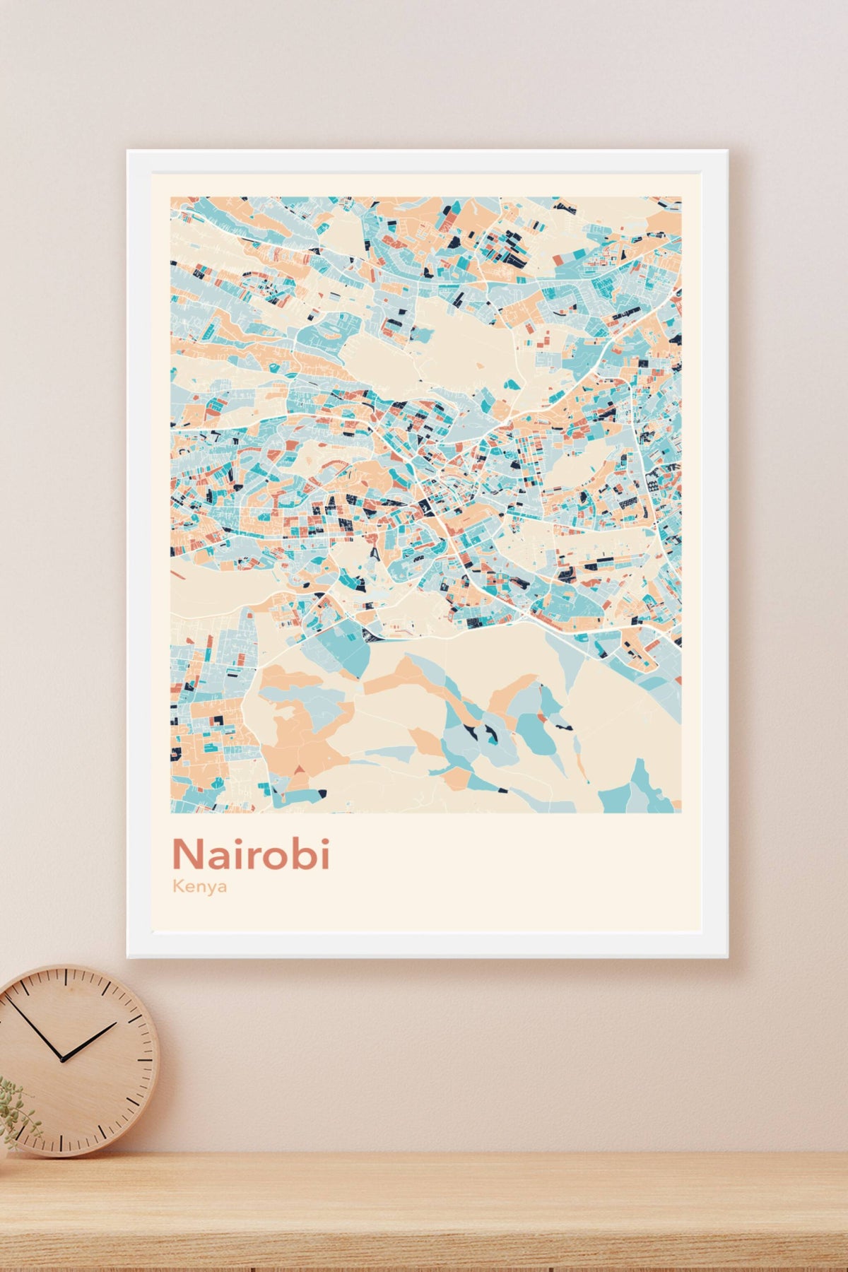 Plan de Nairobi coloré - Carte personnalisée