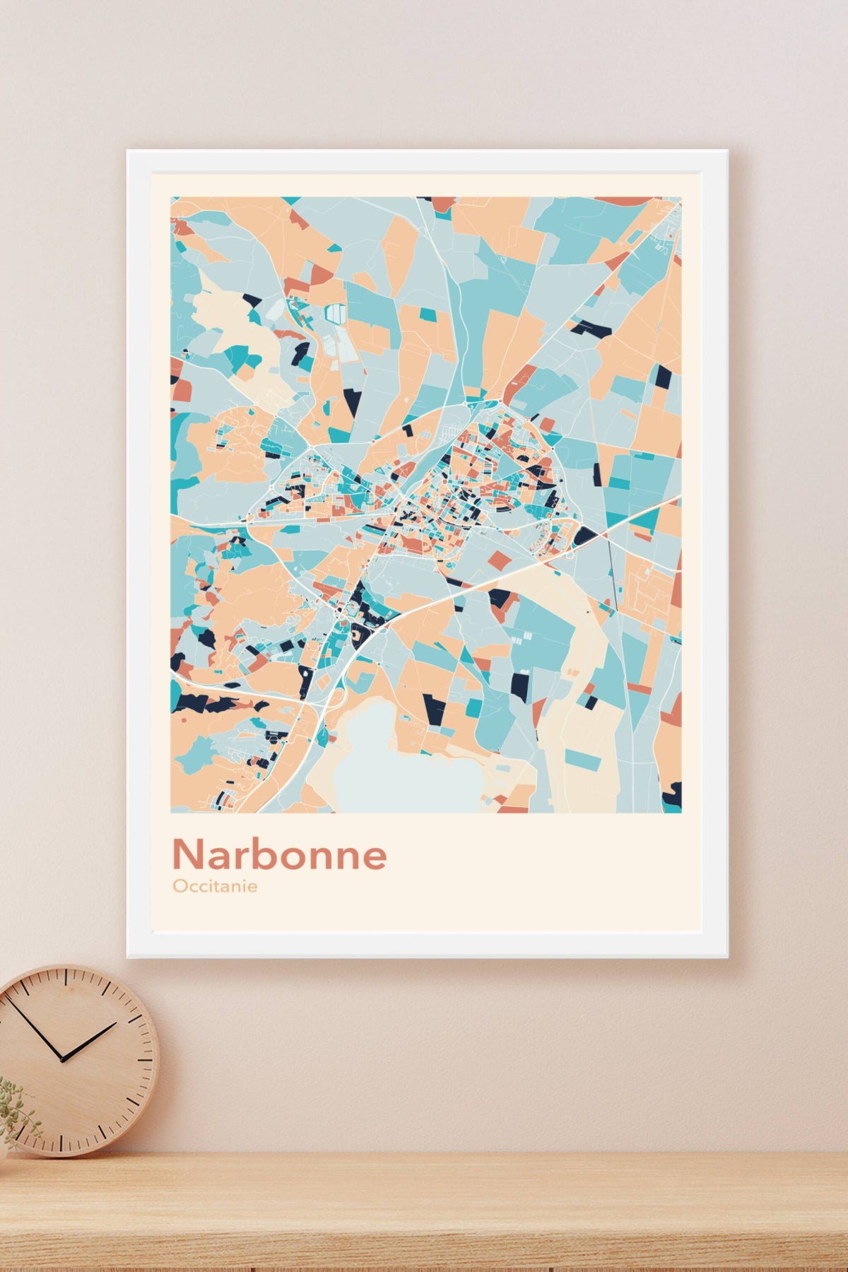 Plan de Narbonne coloré - Carte personnalisée