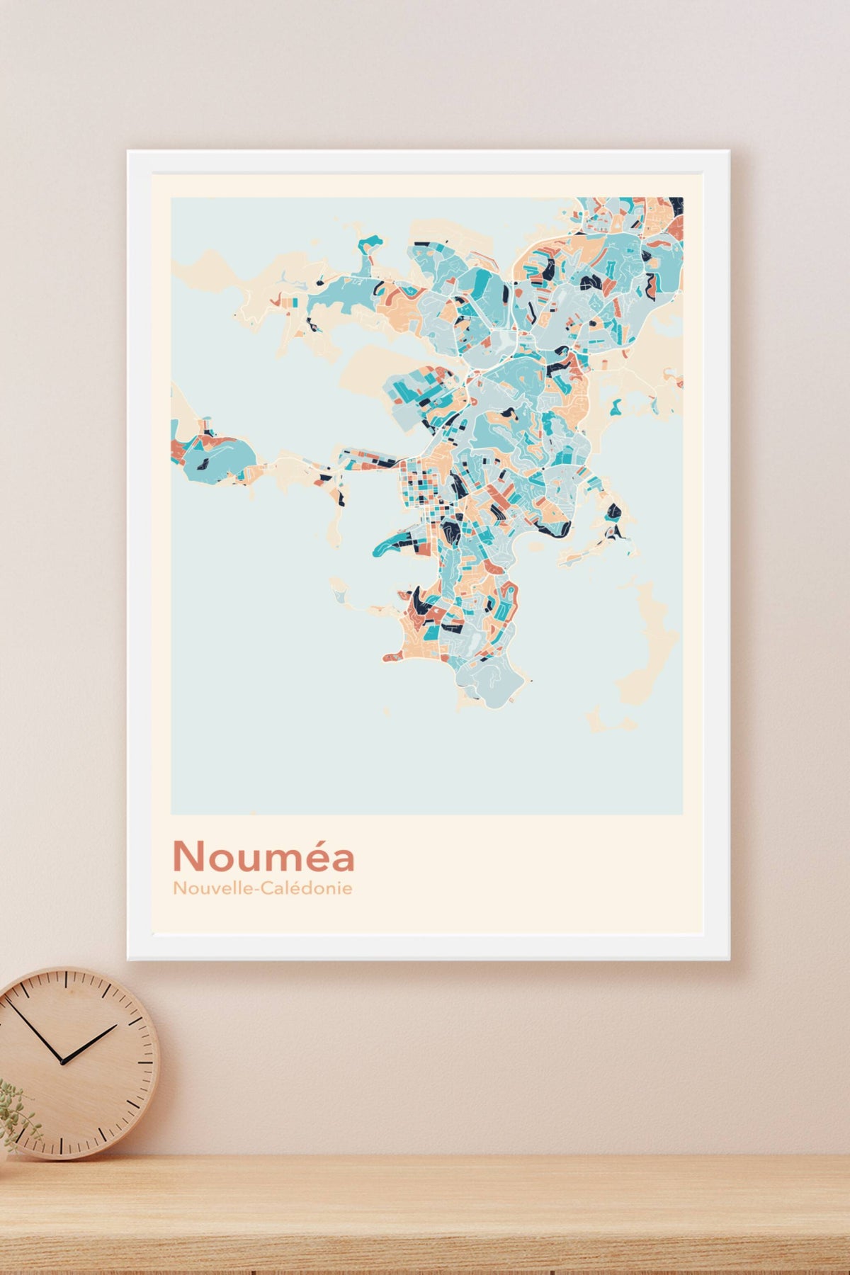 Plan de Nouméa coloré - Carte personnalisée