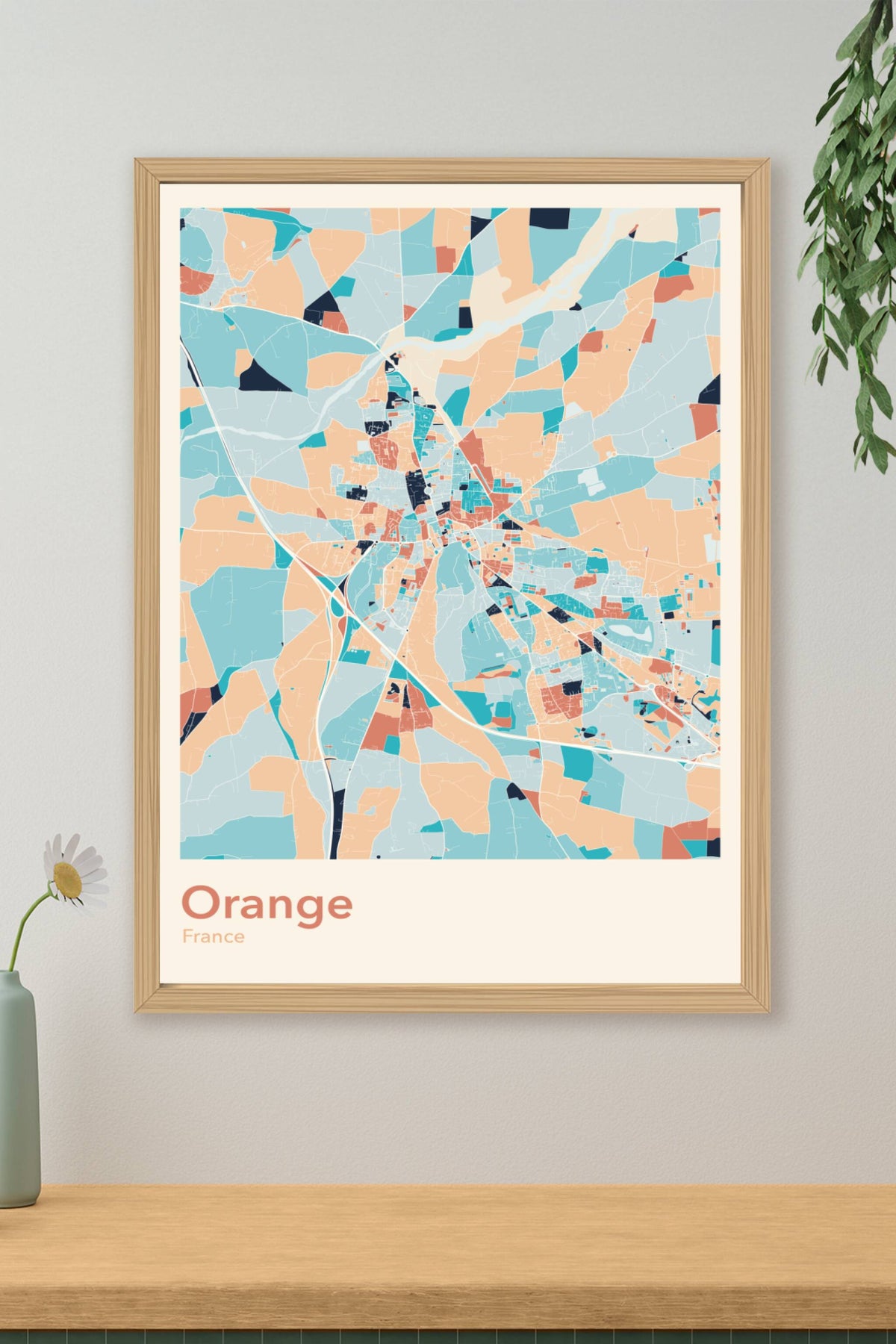 Plan d'Orange coloré - Carte personnalisée