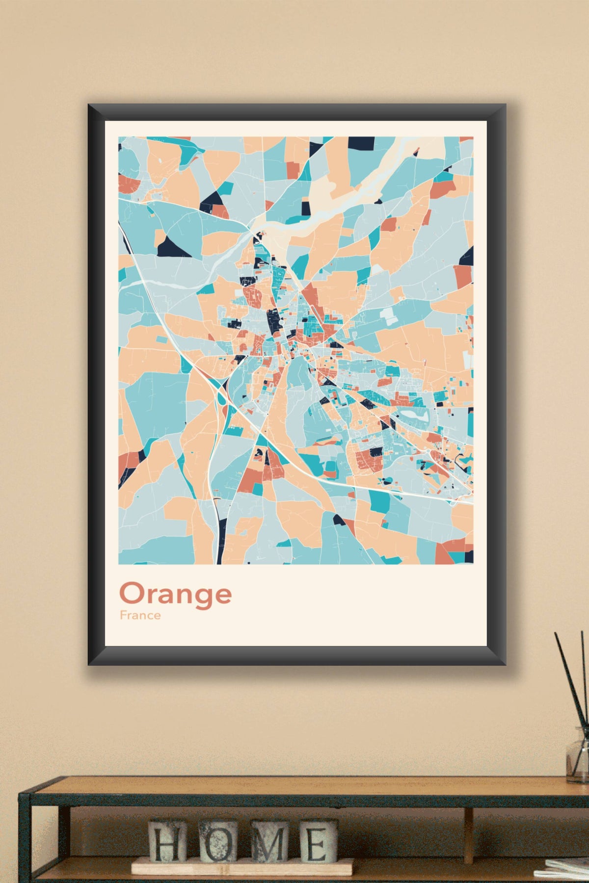 Plan d'Orange coloré - Carte personnalisée
