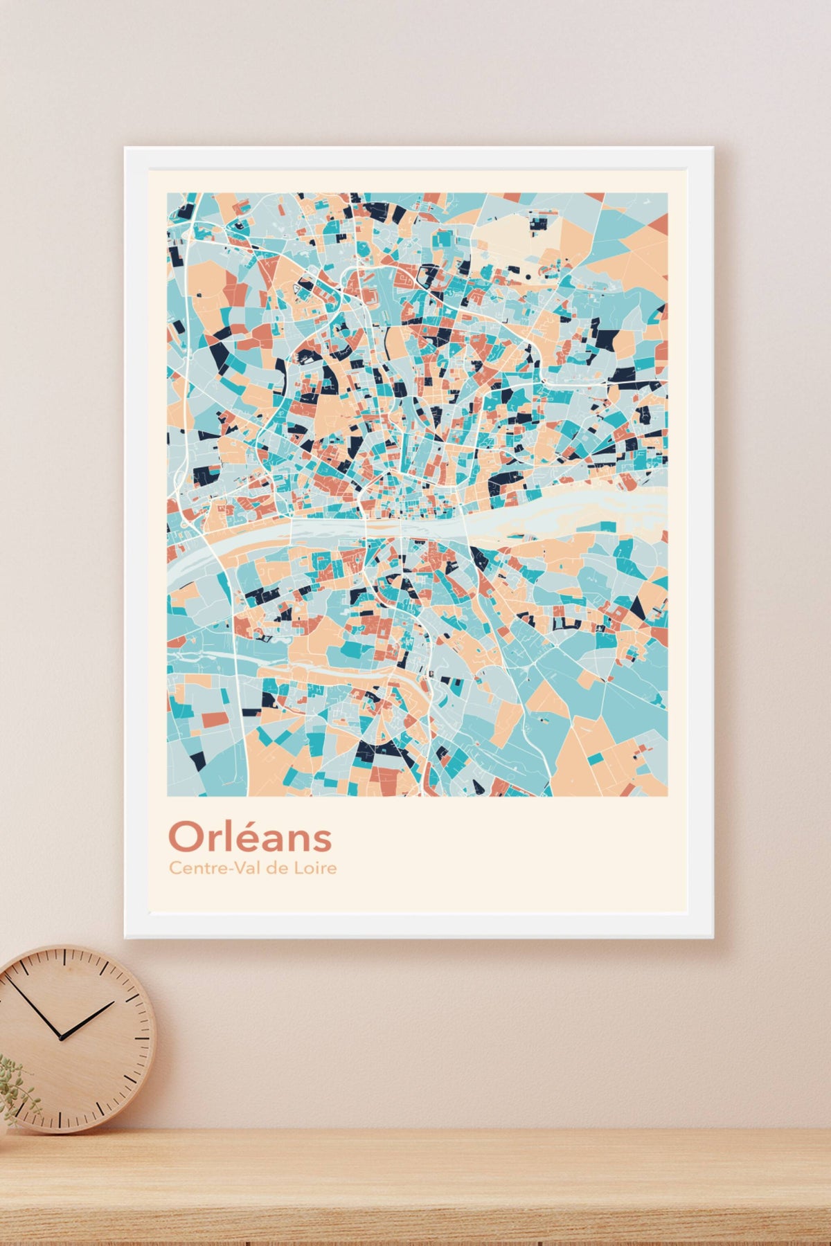 Plan d'Orléans coloré - Carte personnalisée