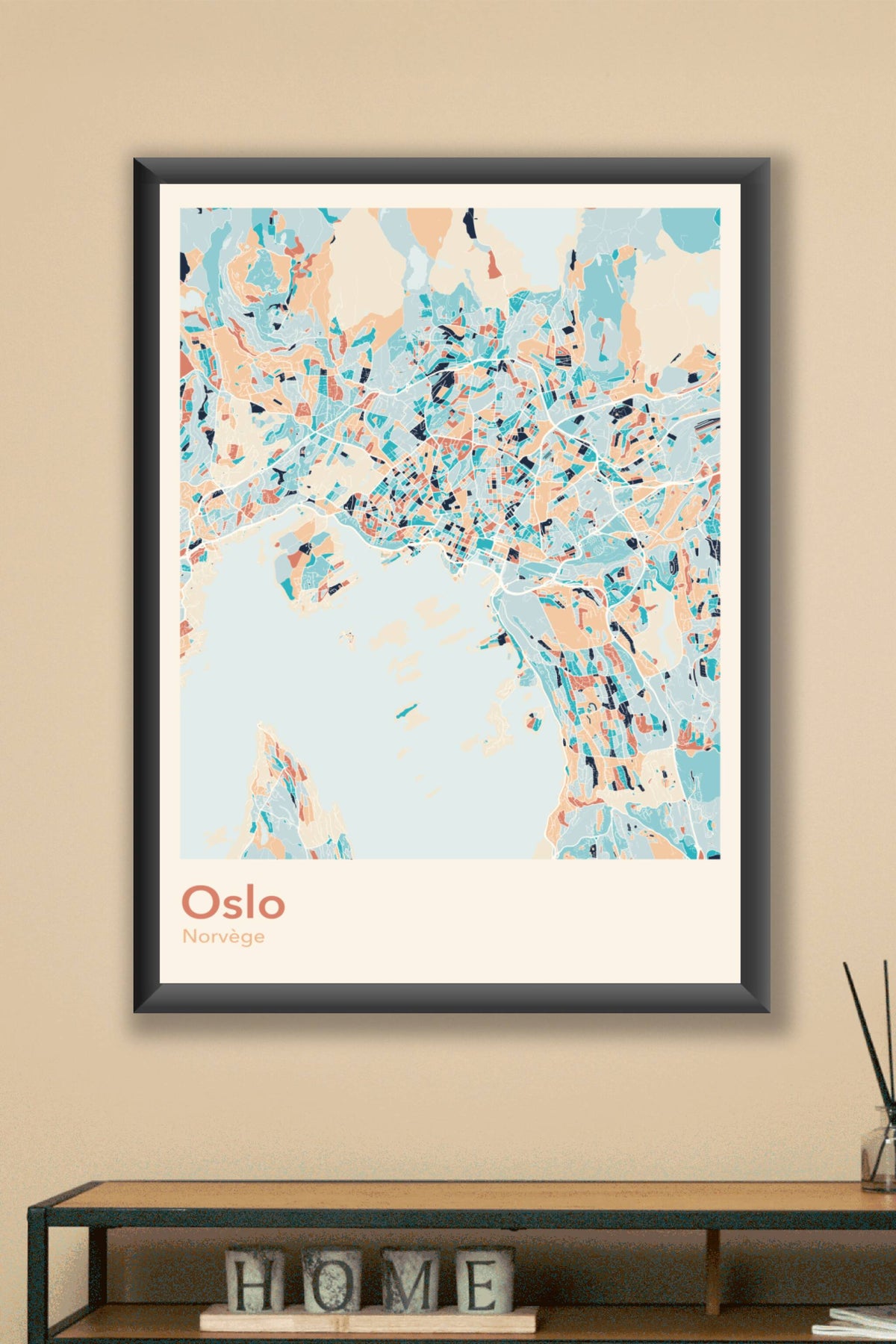 Plan d'Oslo coloré - Carte personnalisée