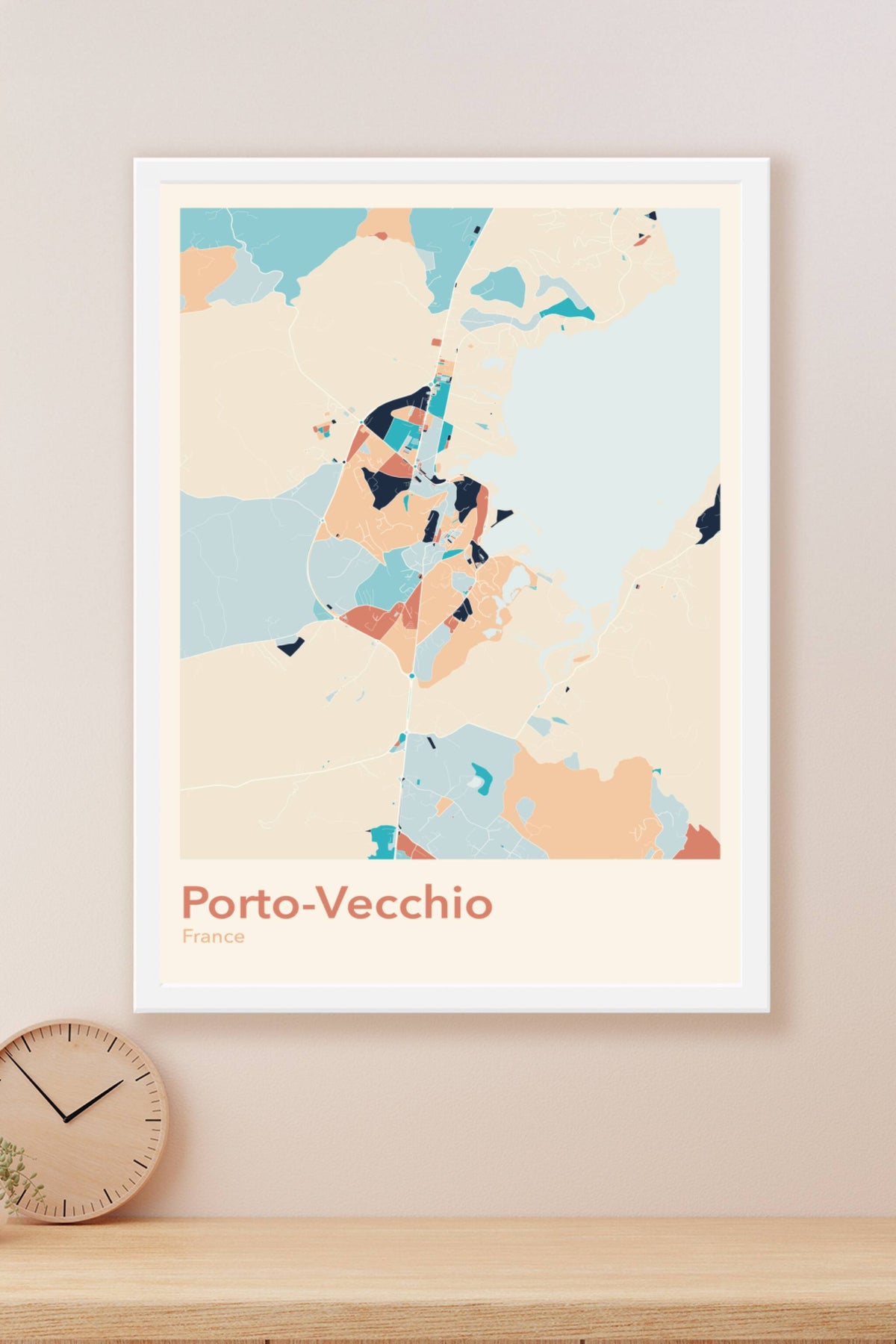 Plan de Porto-Vecchio coloré - Carte personnalisée