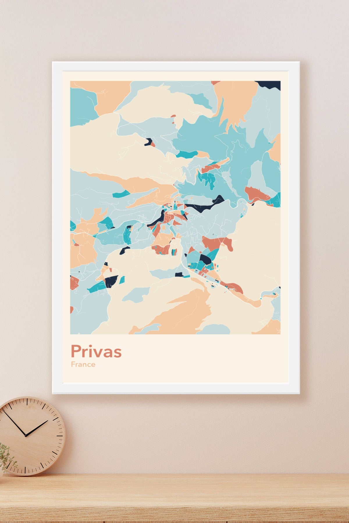 Plan de Privas coloré - Carte personnalisée
