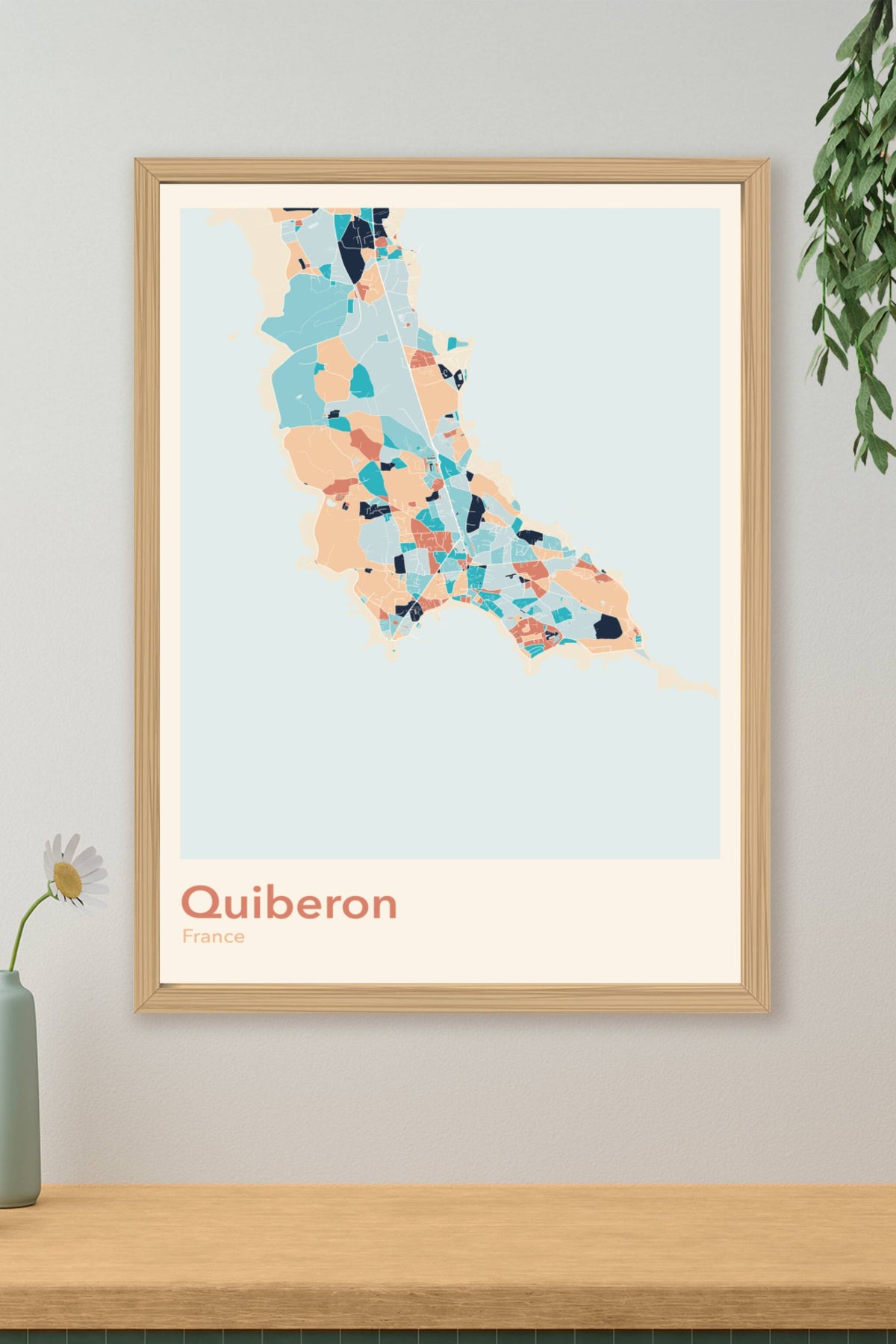 Plan de Quiberon coloré - Carte personnalisée