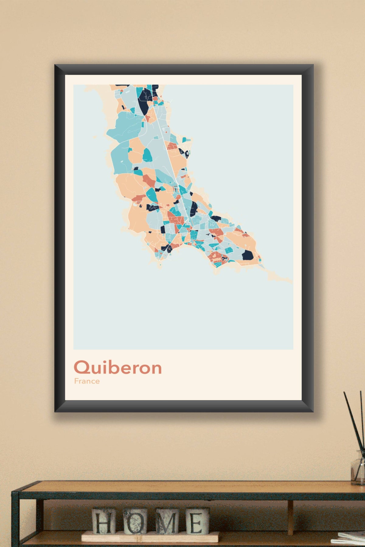 Plan de Quiberon coloré - Carte personnalisée