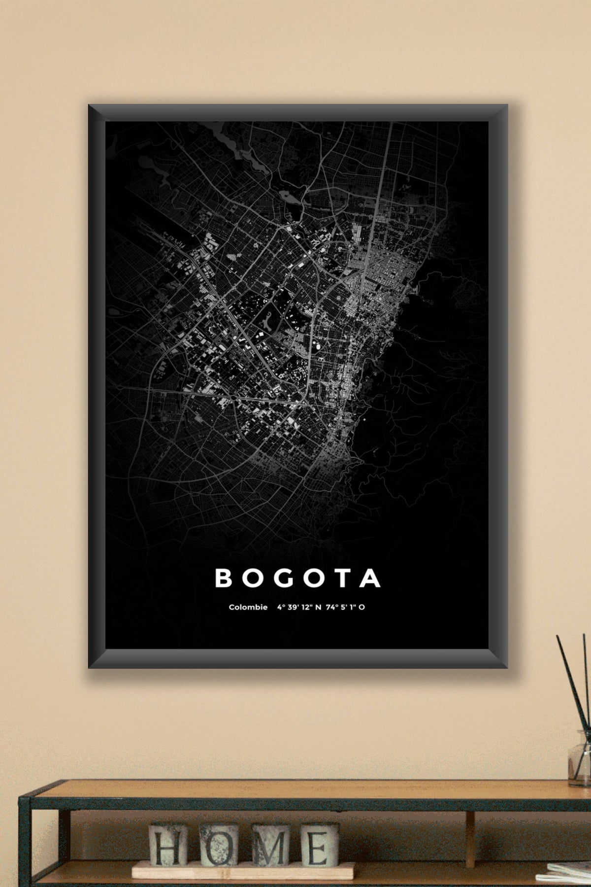 Carte de Bogota nuit - Affiche personnalisée
