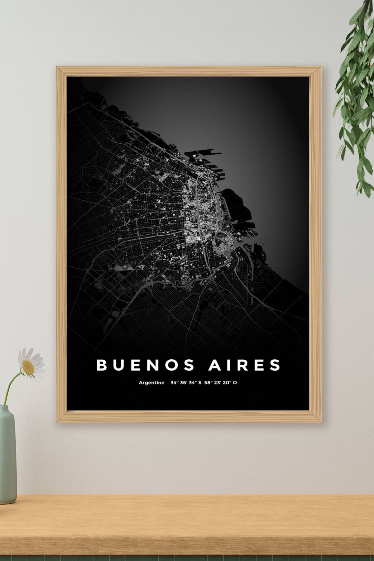 Carte de Buenos Aires nuit - Affiche personnalisée