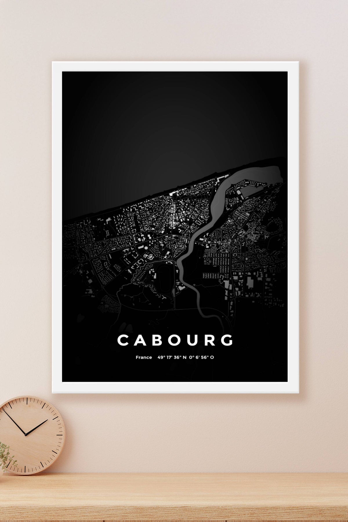 Carte de Cabourg nuit - Affiche personnalisée