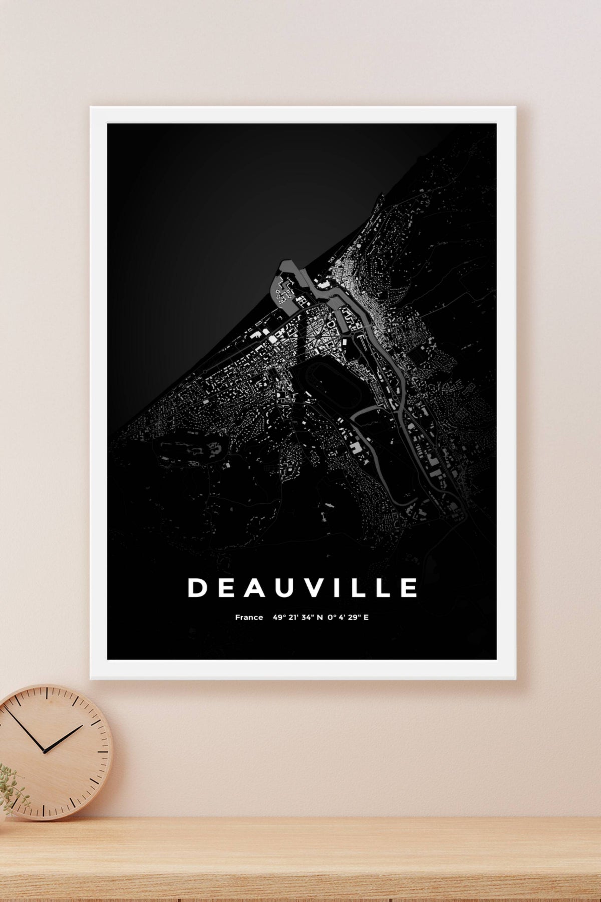Carte de Deauville nuit - Affiche personnalisée