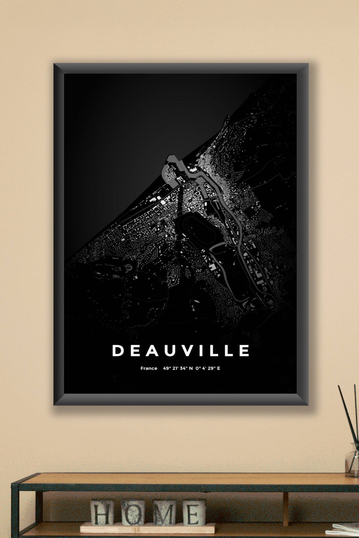 Carte de Deauville nuit - Affiche personnalisée